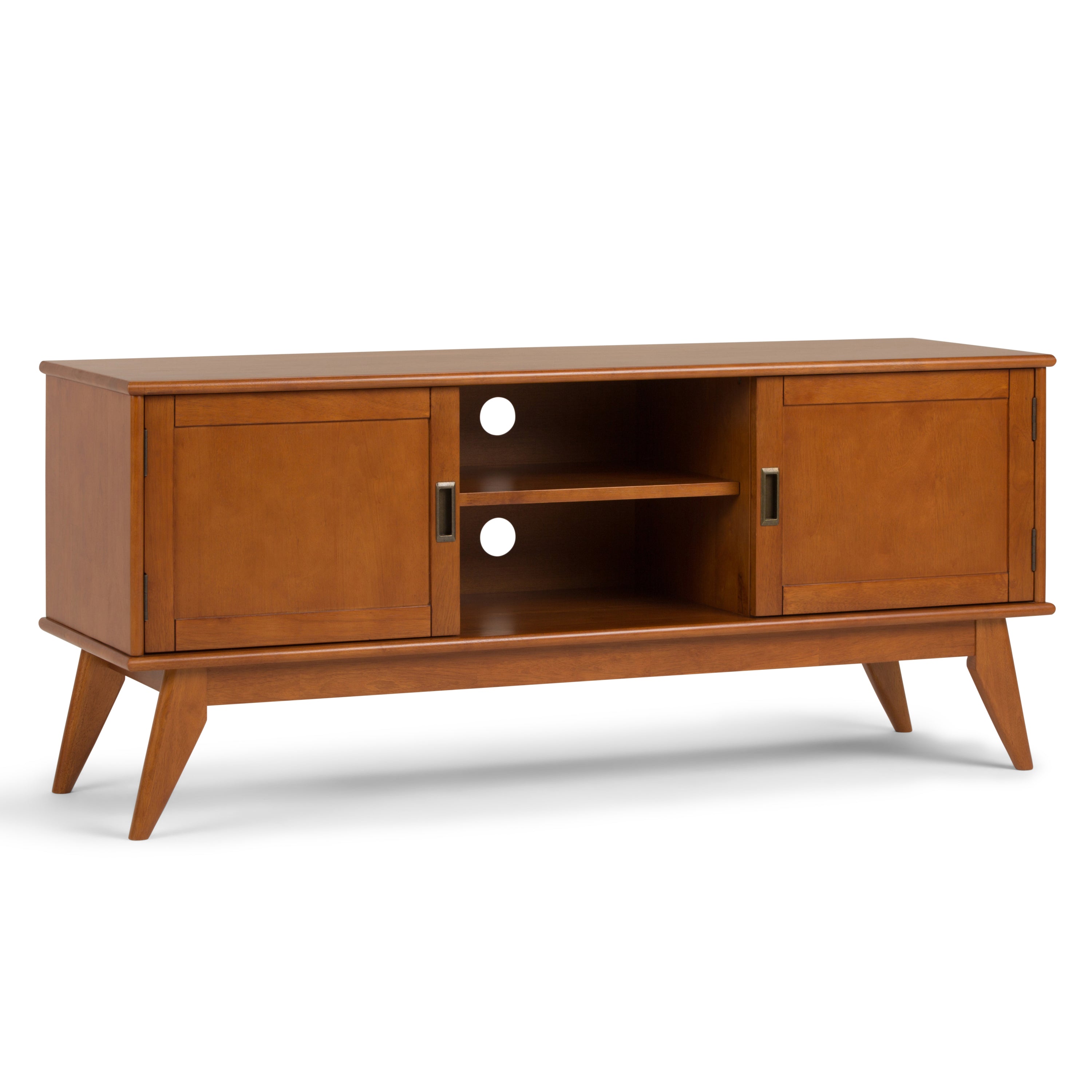 Draper Mid-Century Low TV Stand - Teak Brown