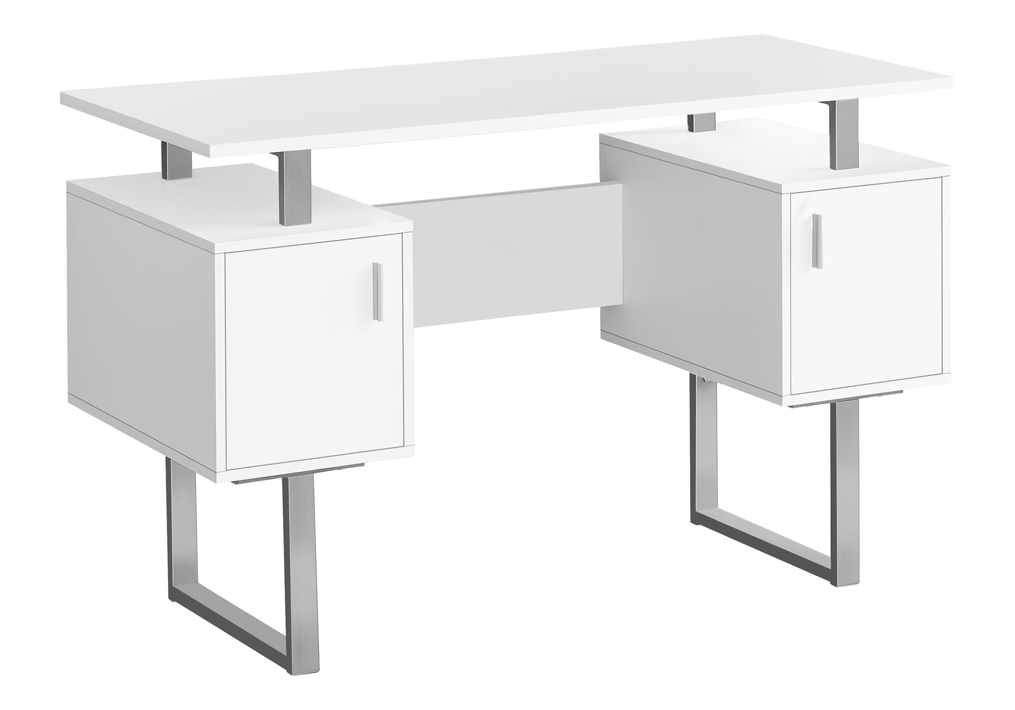 Modern White Computer Desk | 48" Home Office Desk with Storage