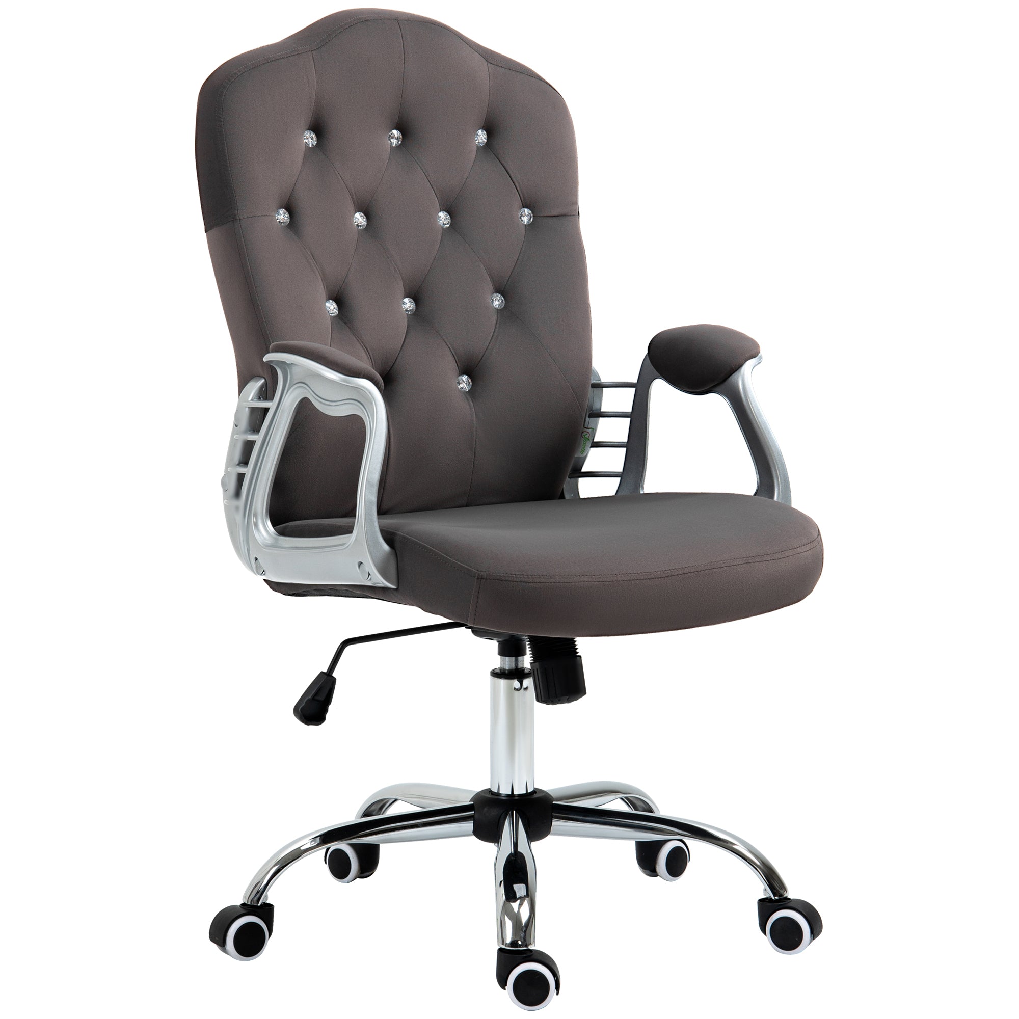 Velvet Office Chair, Dark Gray, Adjustable Height