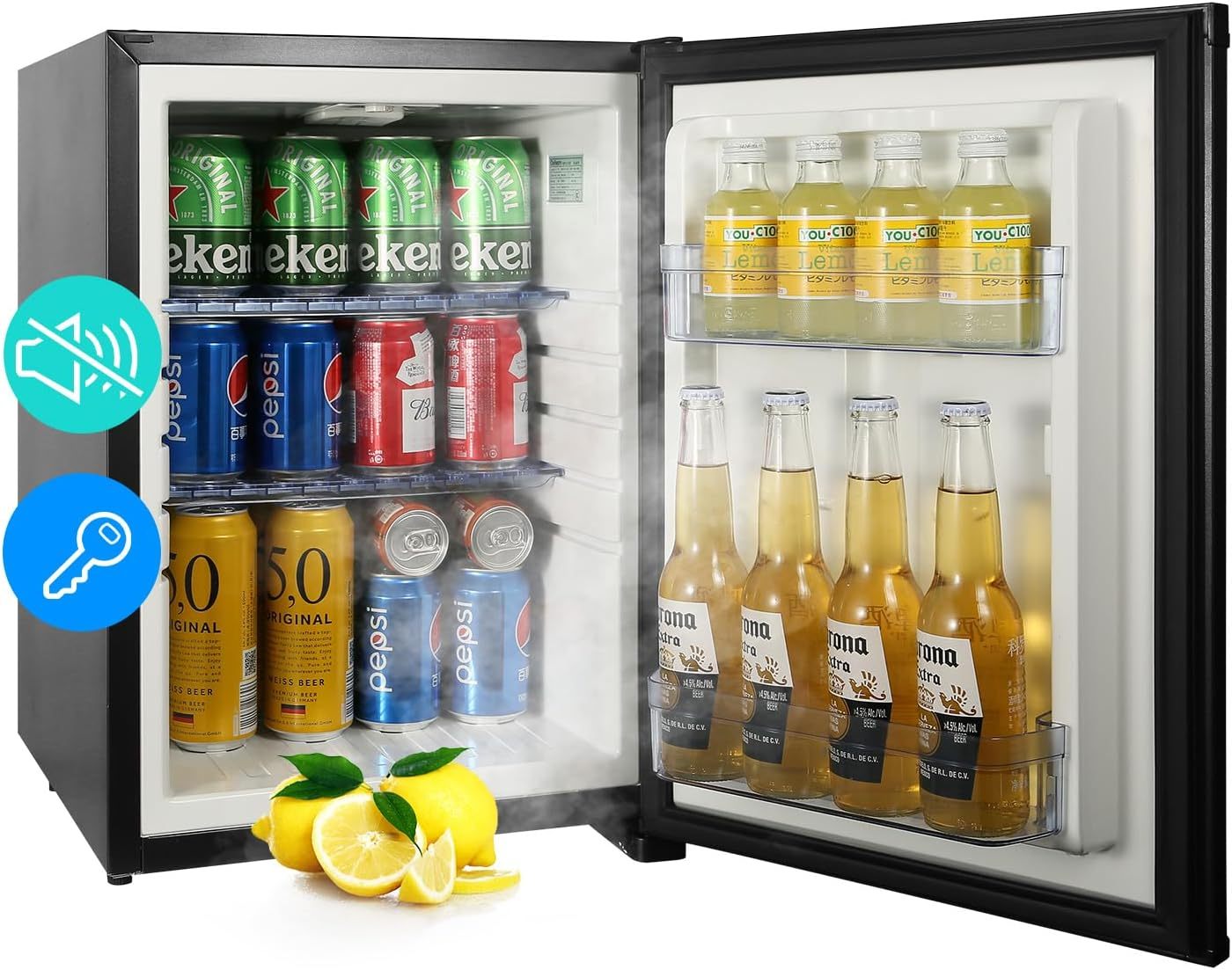 Mini Fridge: 1.4 cu ft, Quiet, Reversible Door