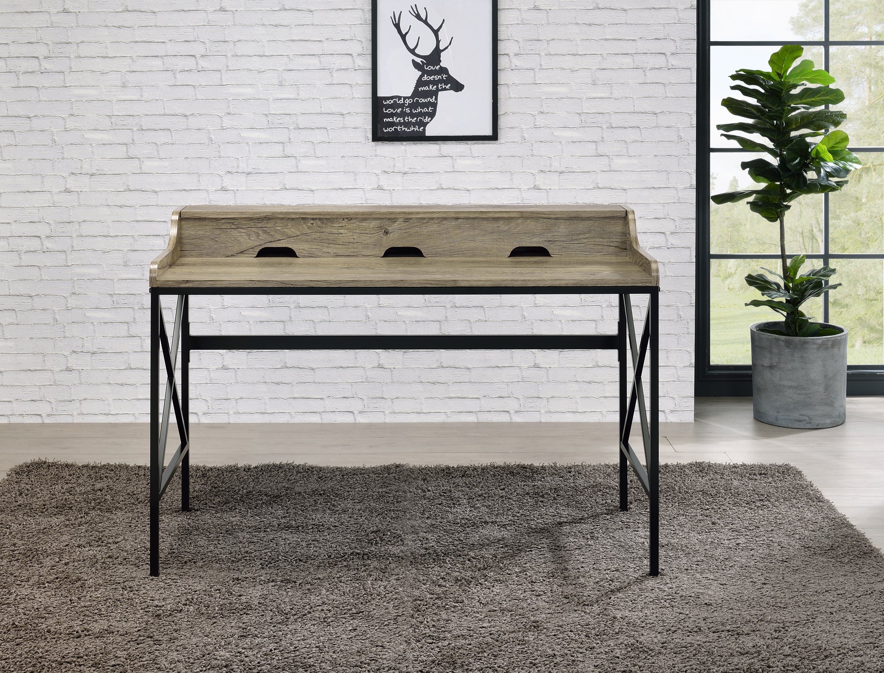 Corday Desk w/ USB Port - Light Brown