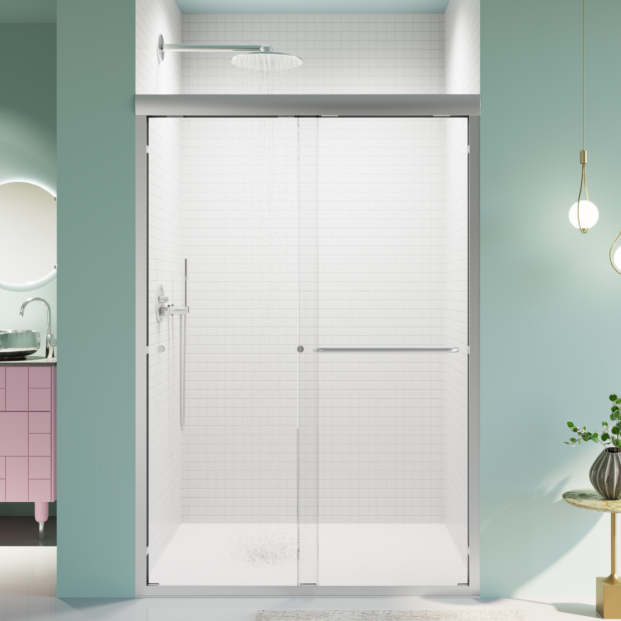 72" Semi-Frameless Sliding Shower Door (44"-48"W)