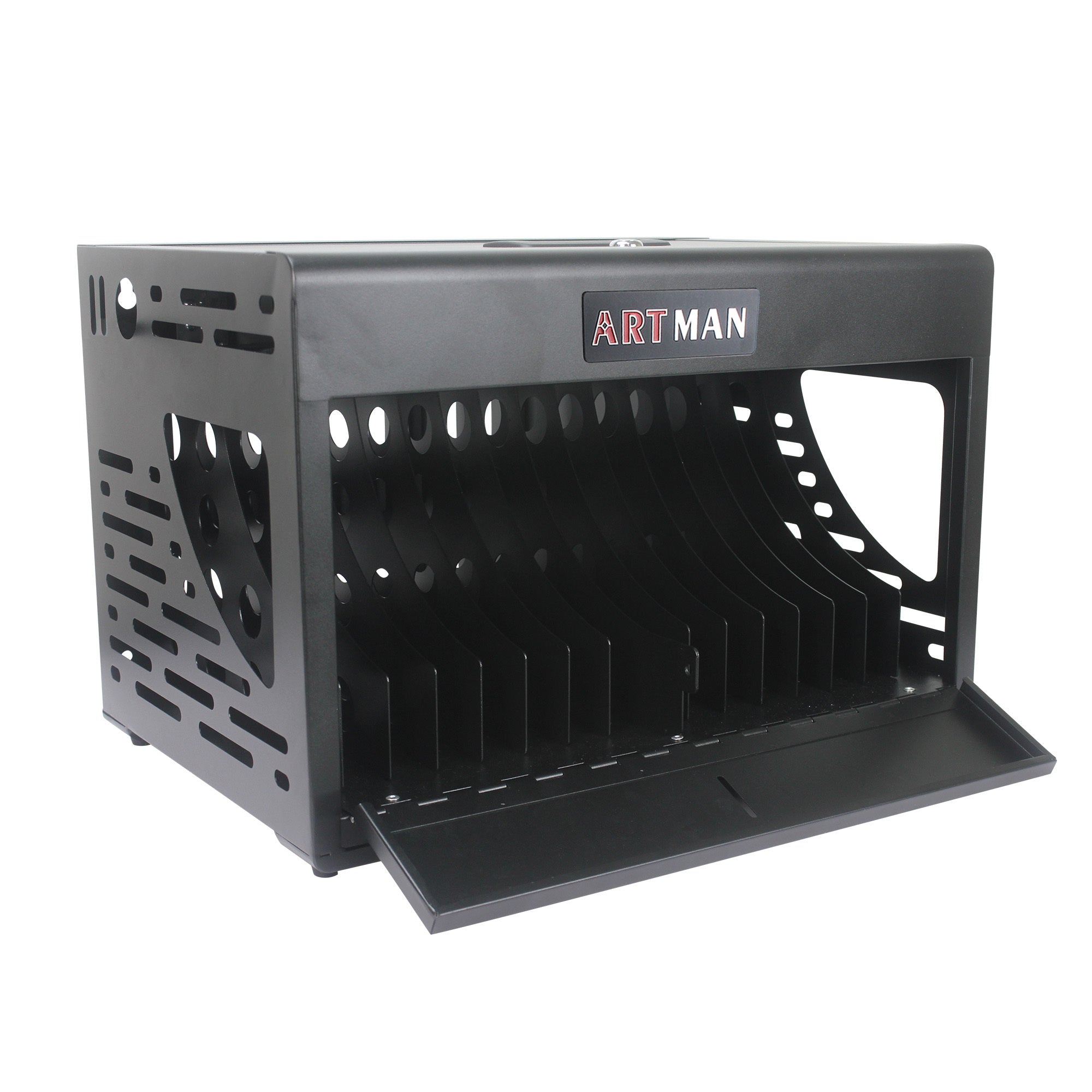 16-Bay Laptop Charging Cabinet w/ Lock (Black)