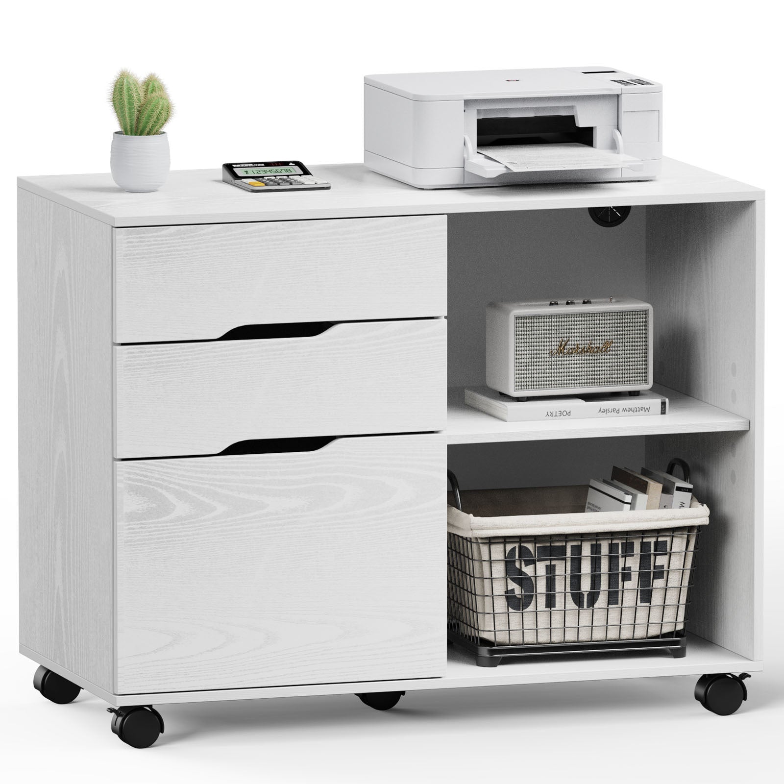 Mobile File Cabinet: 4-Drawer Home Office Storage