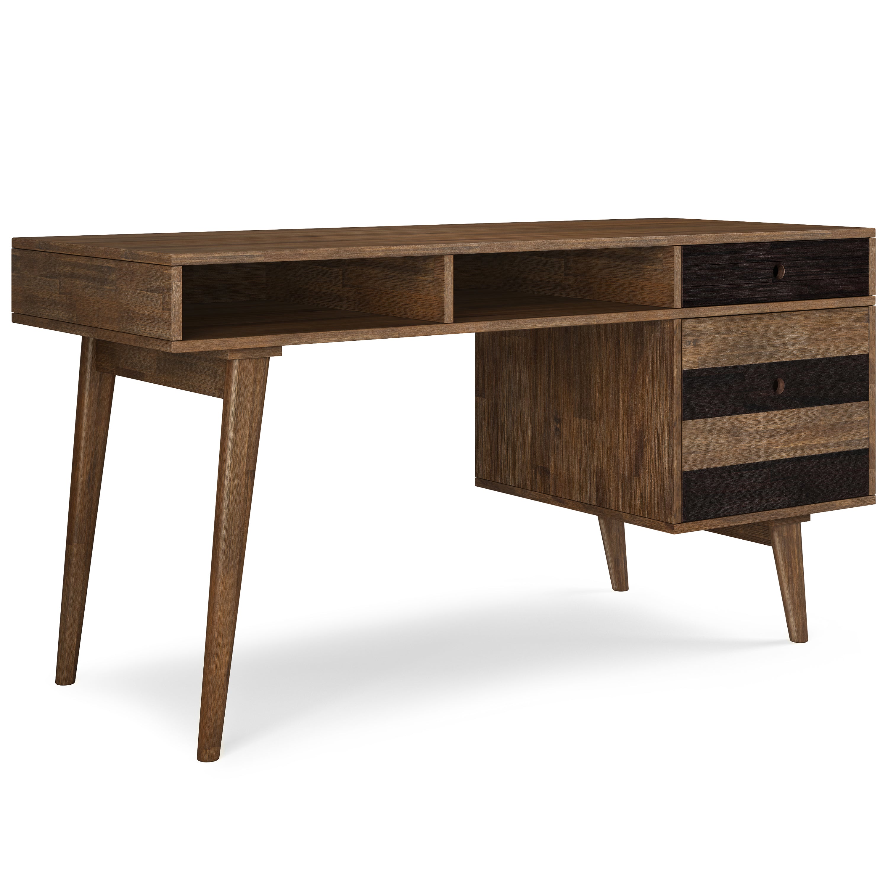 Clarkson Desk w/ Drawers - Rustic Natural Aged Brown