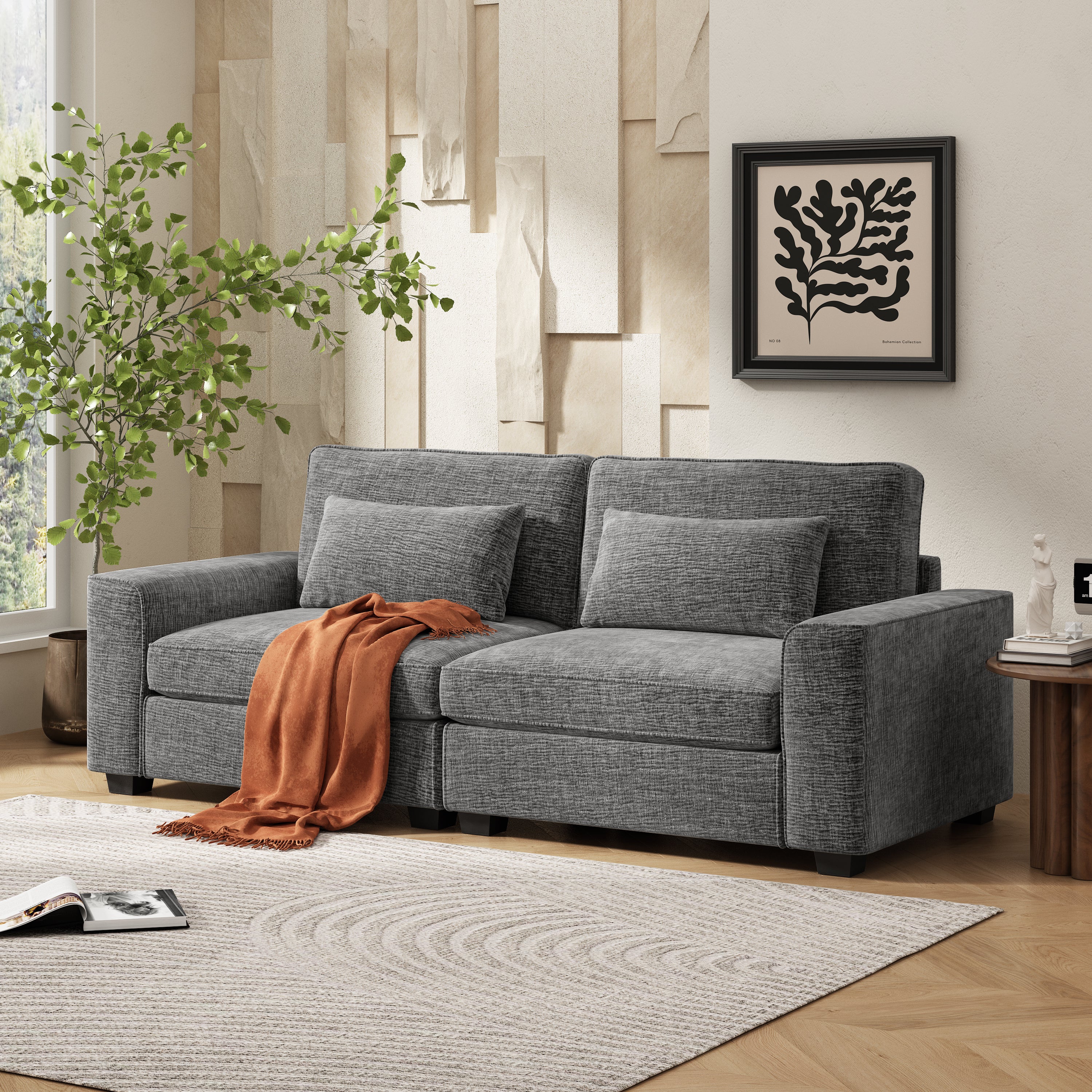 Modern Sofa: Plush Comfort & Sleek Design