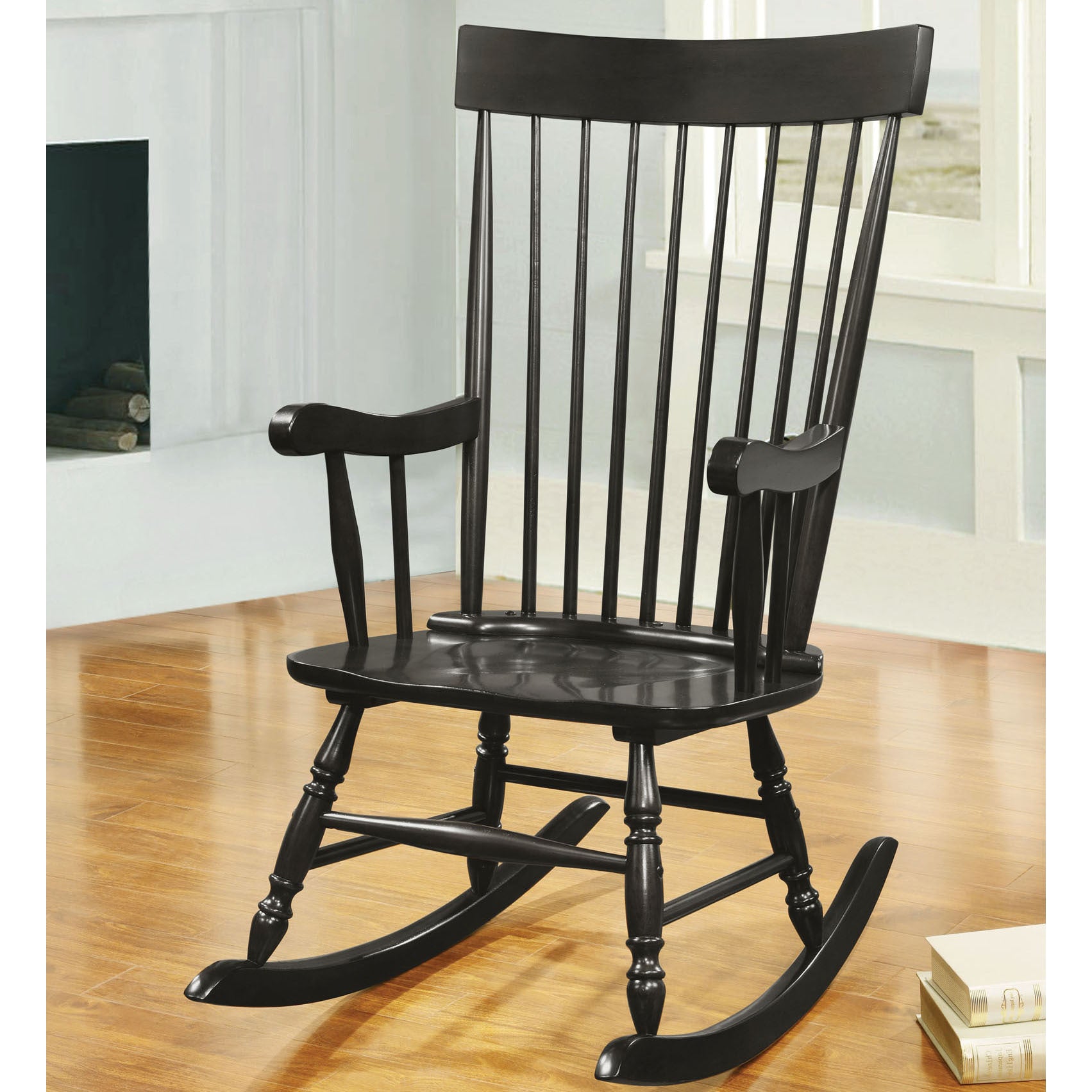 Black Spindle Back Rocking Chair