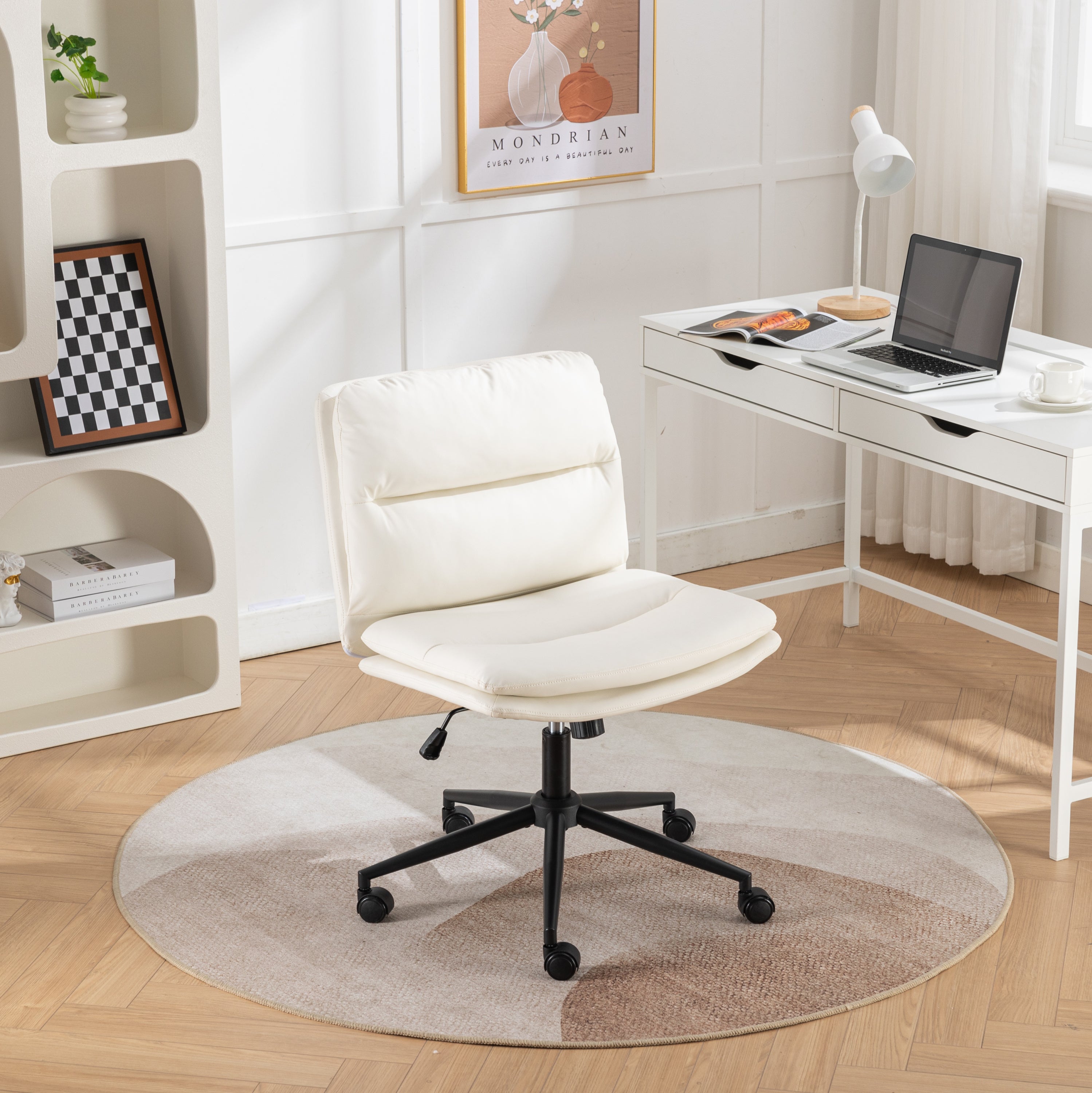 Bizerte White Swivel Criss-Cross Vanity Chair