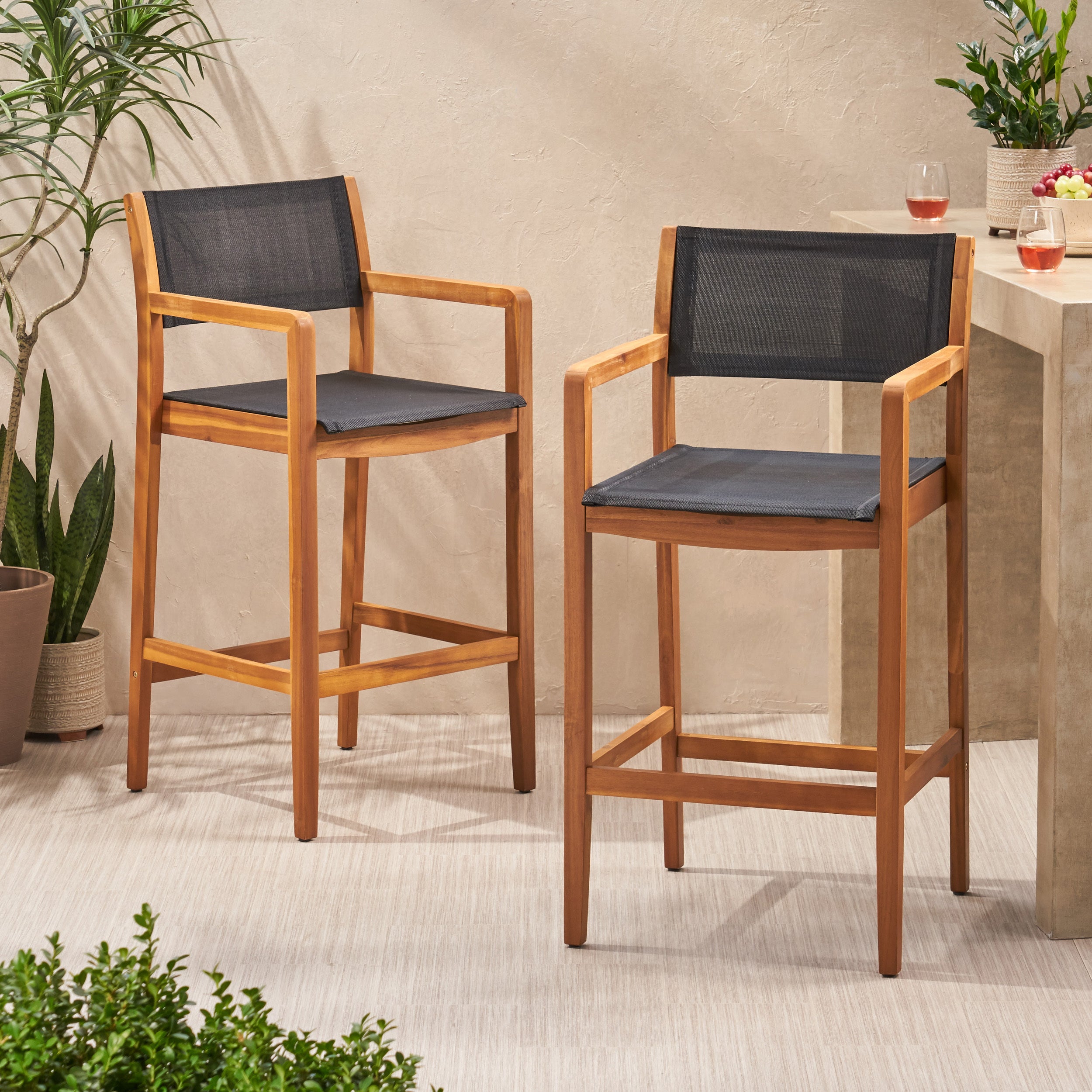 Fairfax Textilene & Wood Bar Stool: Buy Now