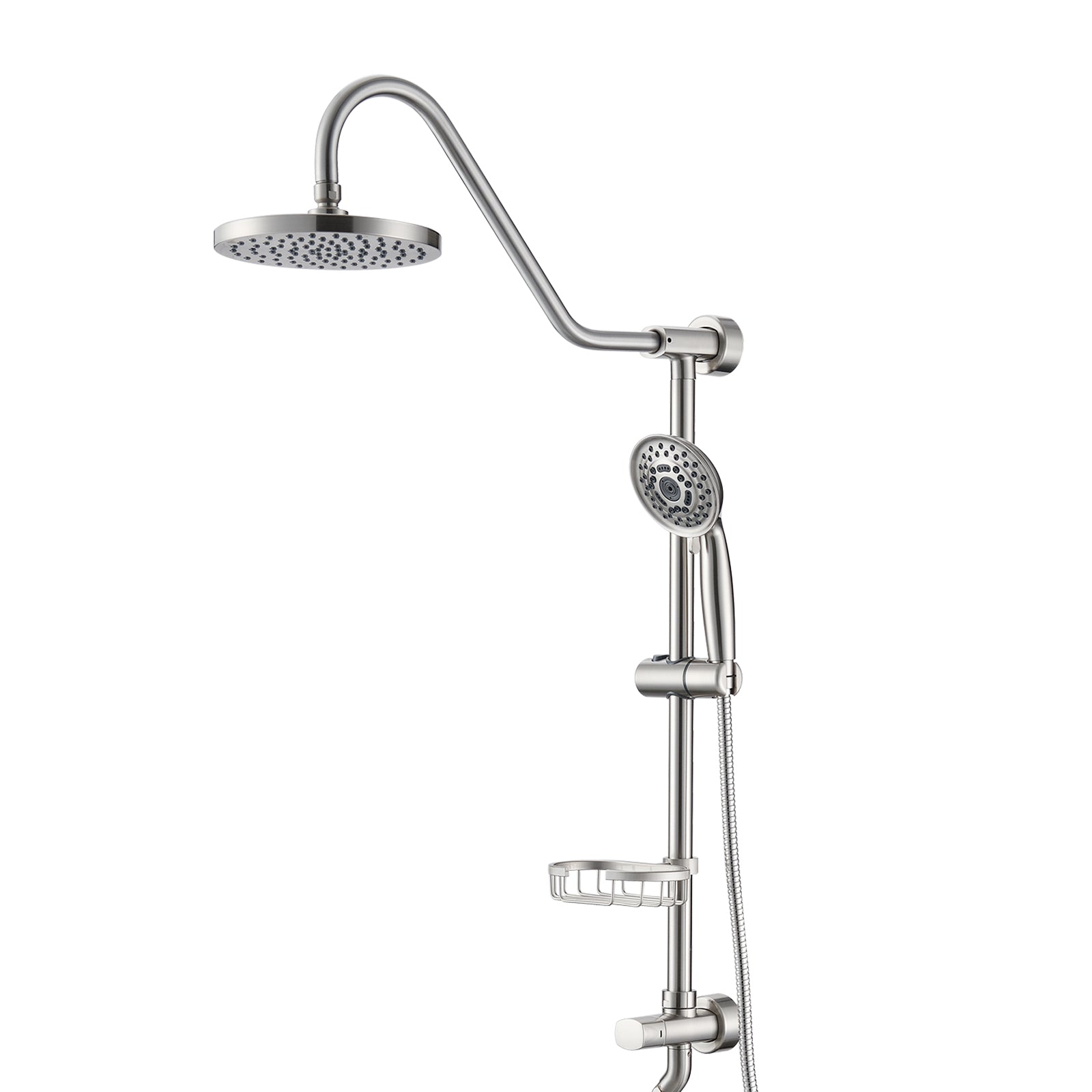 Handheld Shower Head System with 8' Rain Shower
