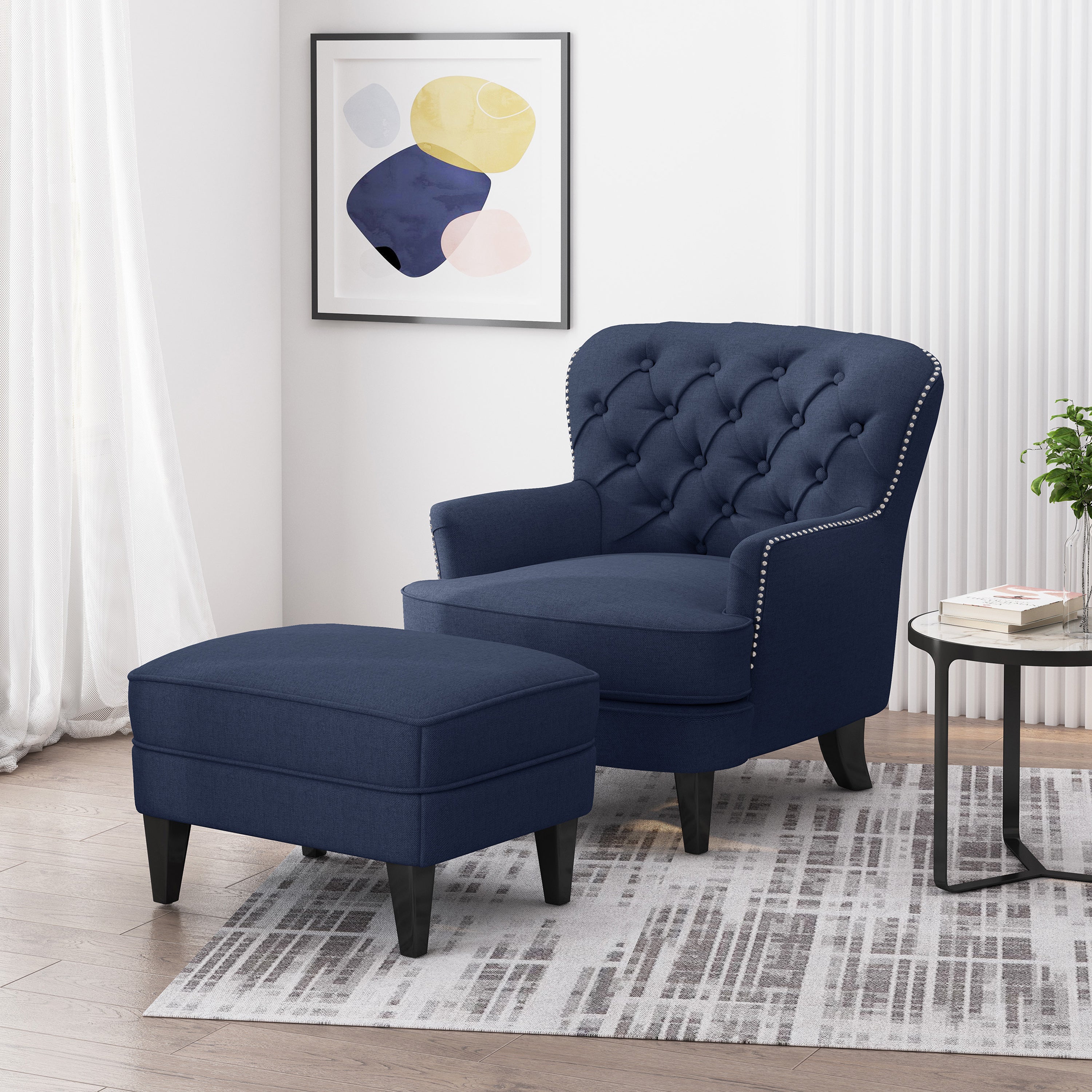 Club Chair & Ottoman Set | Stylish Living Room Furniture