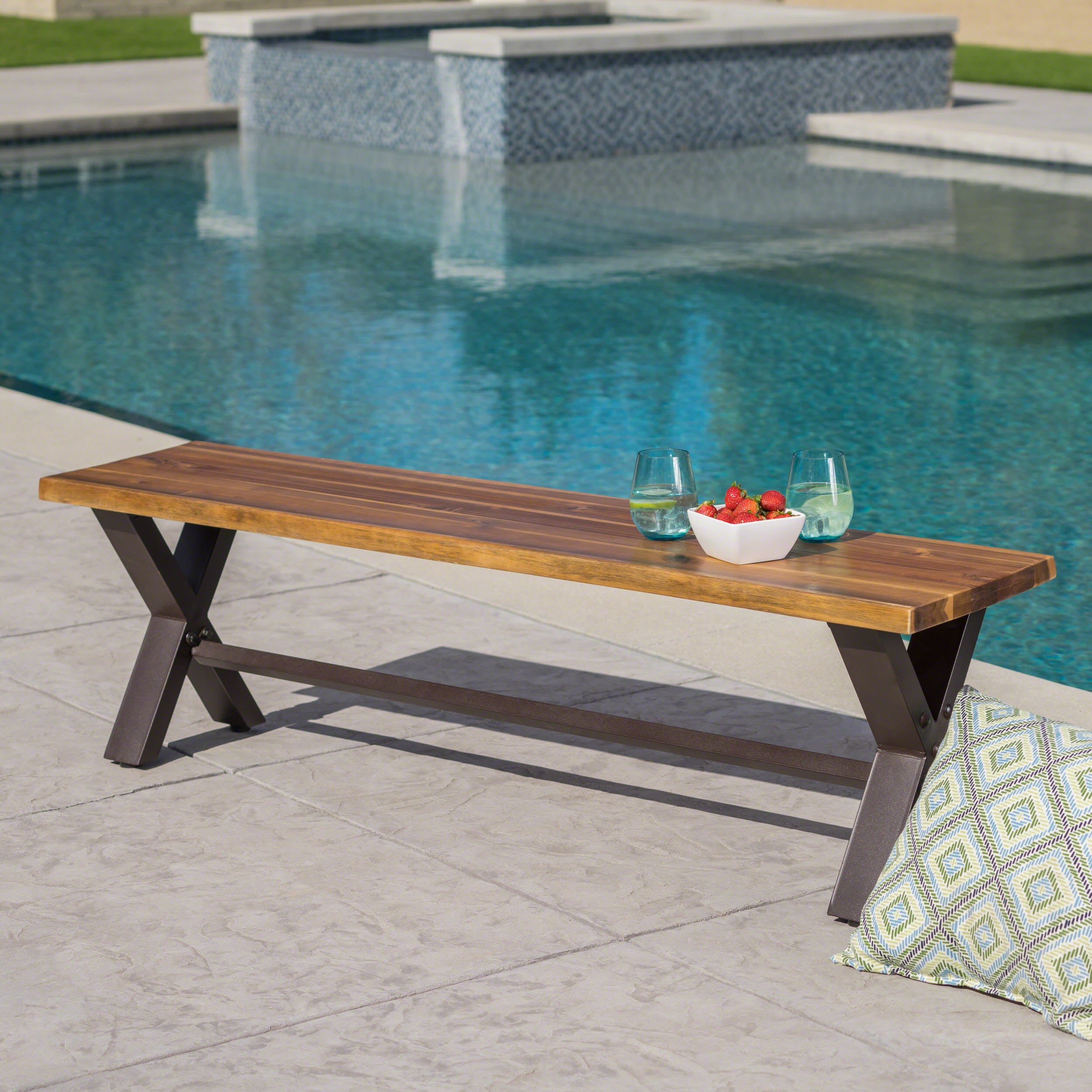 Sanibel Outdoor Dining Bench | Weather-Resistant Patio Seating