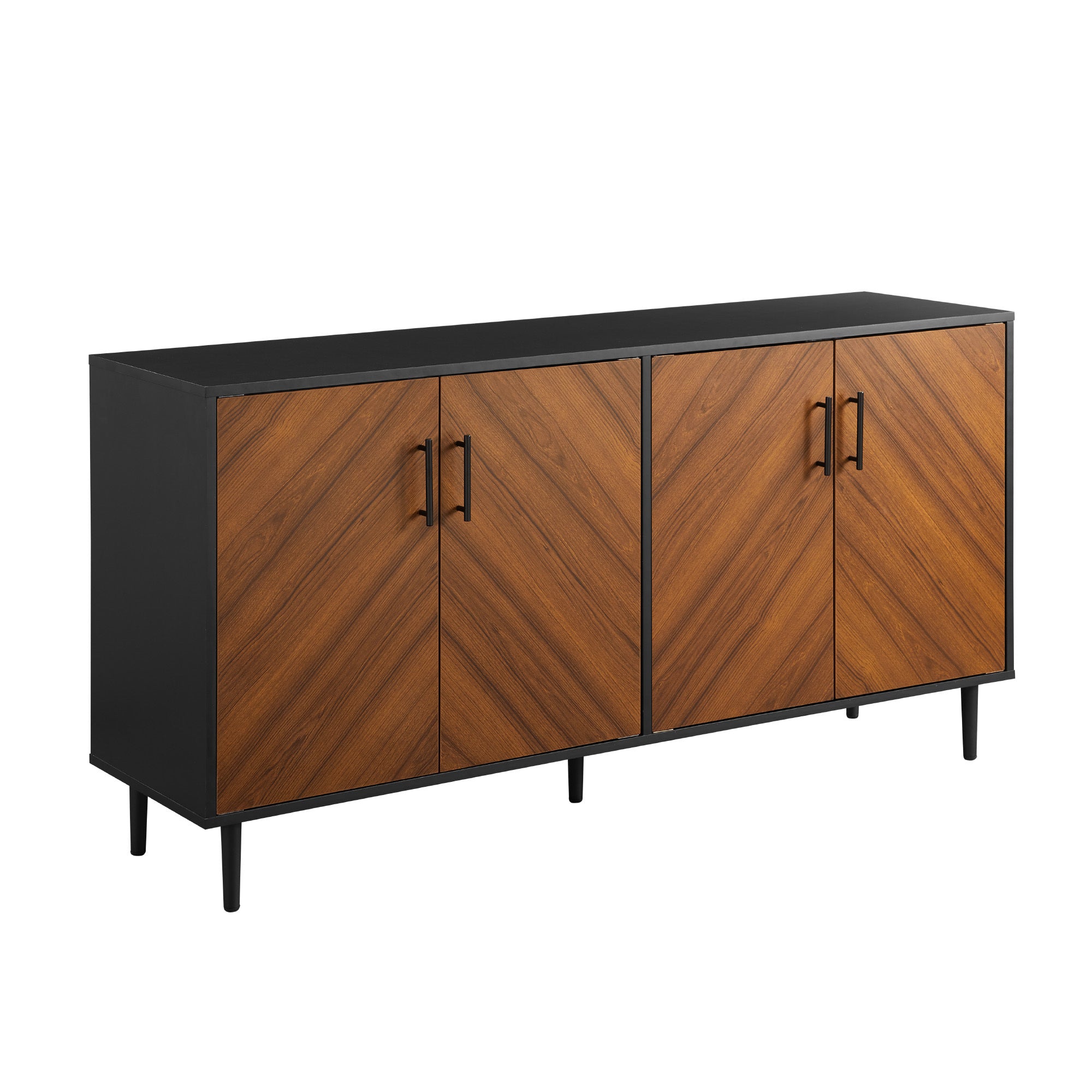 Mid-Century Modern Buffet: Acorn Bookmatch Door
