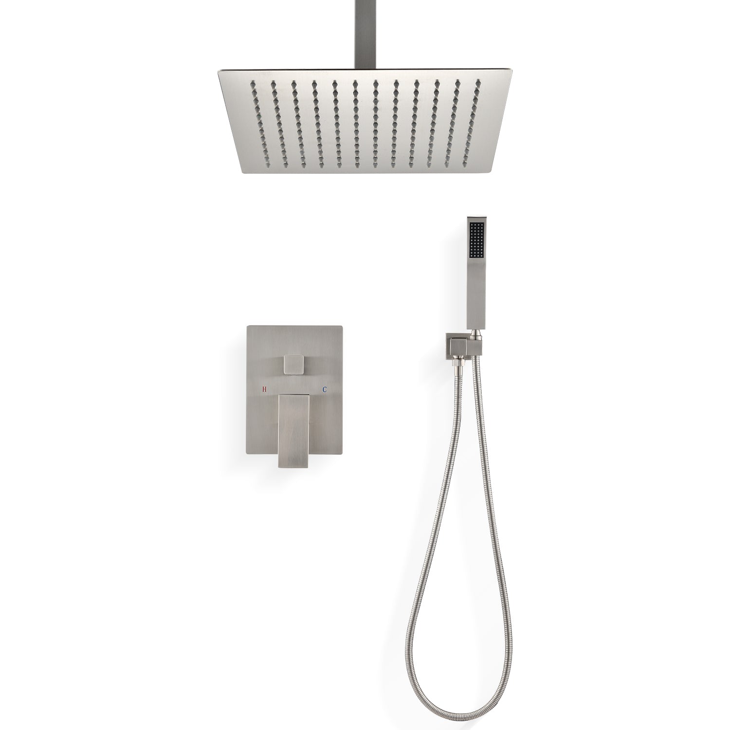 Ceiling Shower System: Handheld & 10' Shower Head