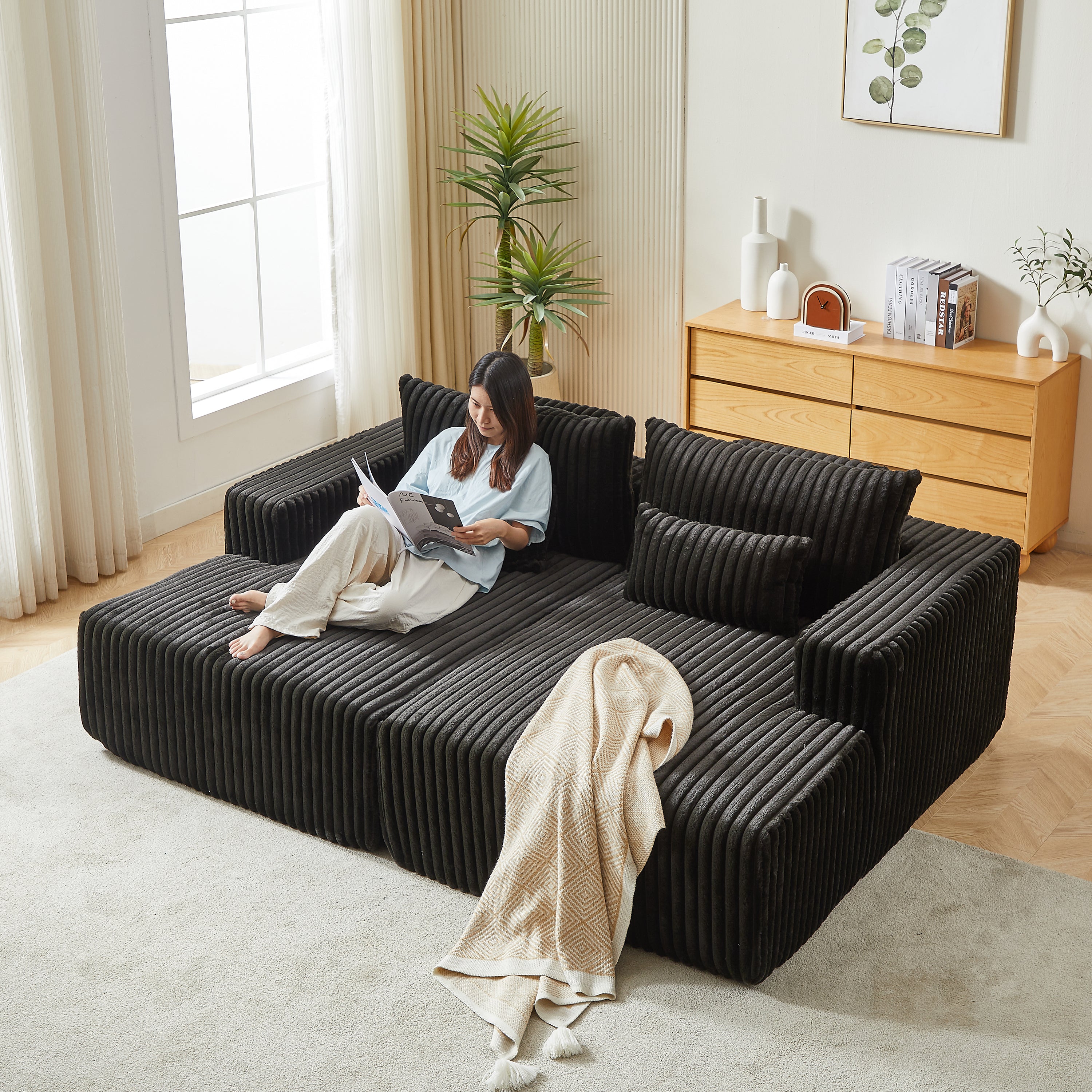 Cloud Plush Reclining Sectional Sofa Bed