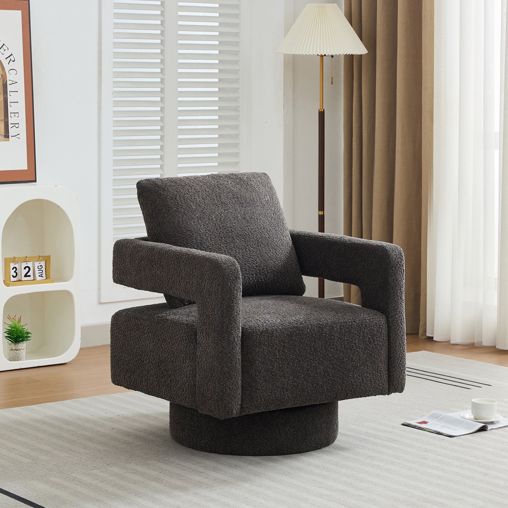 29" Swivel Accent Chair: Modern Rotating Chair