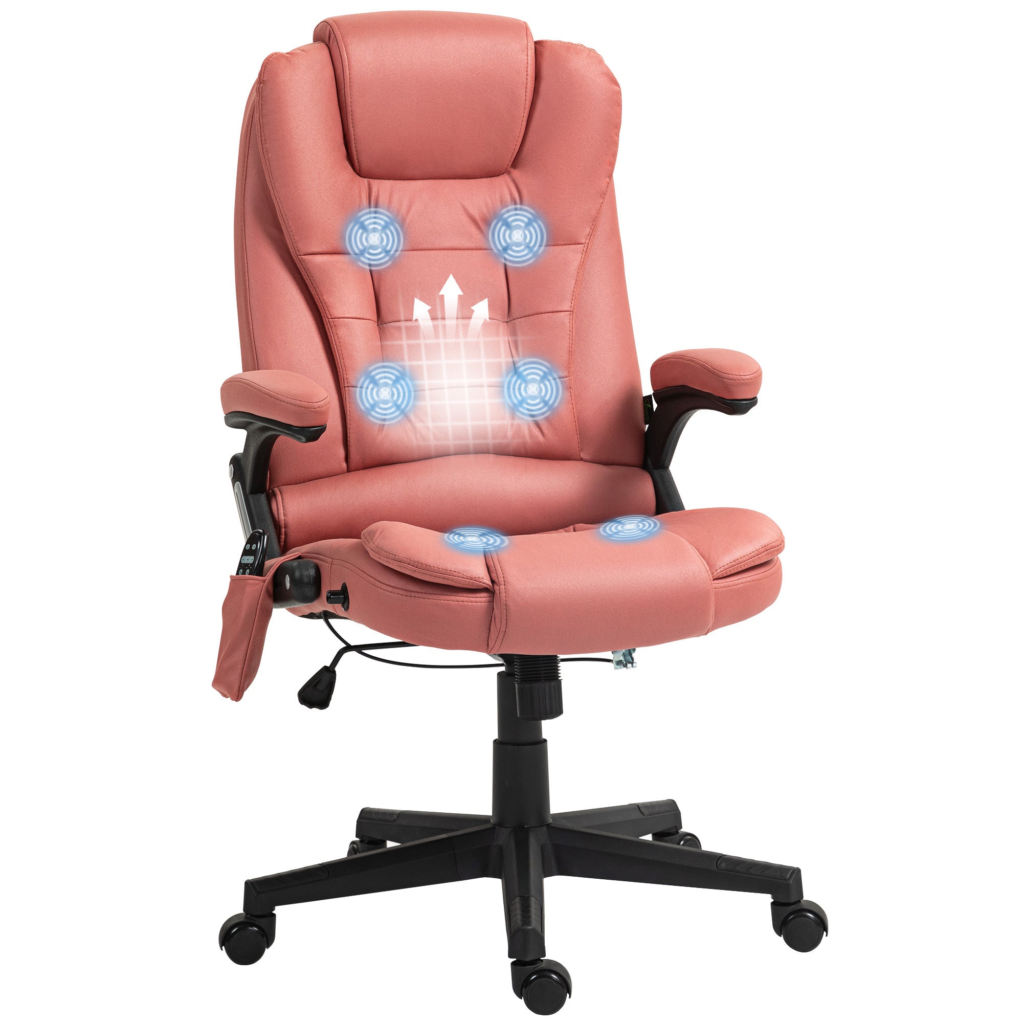 Vibrating Massage Office Chair w/ Heat, Orange-Red