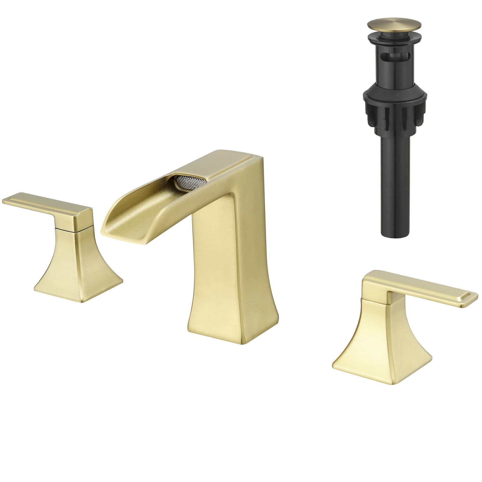 8" Nickel Gold Widespread Bathroom Faucet