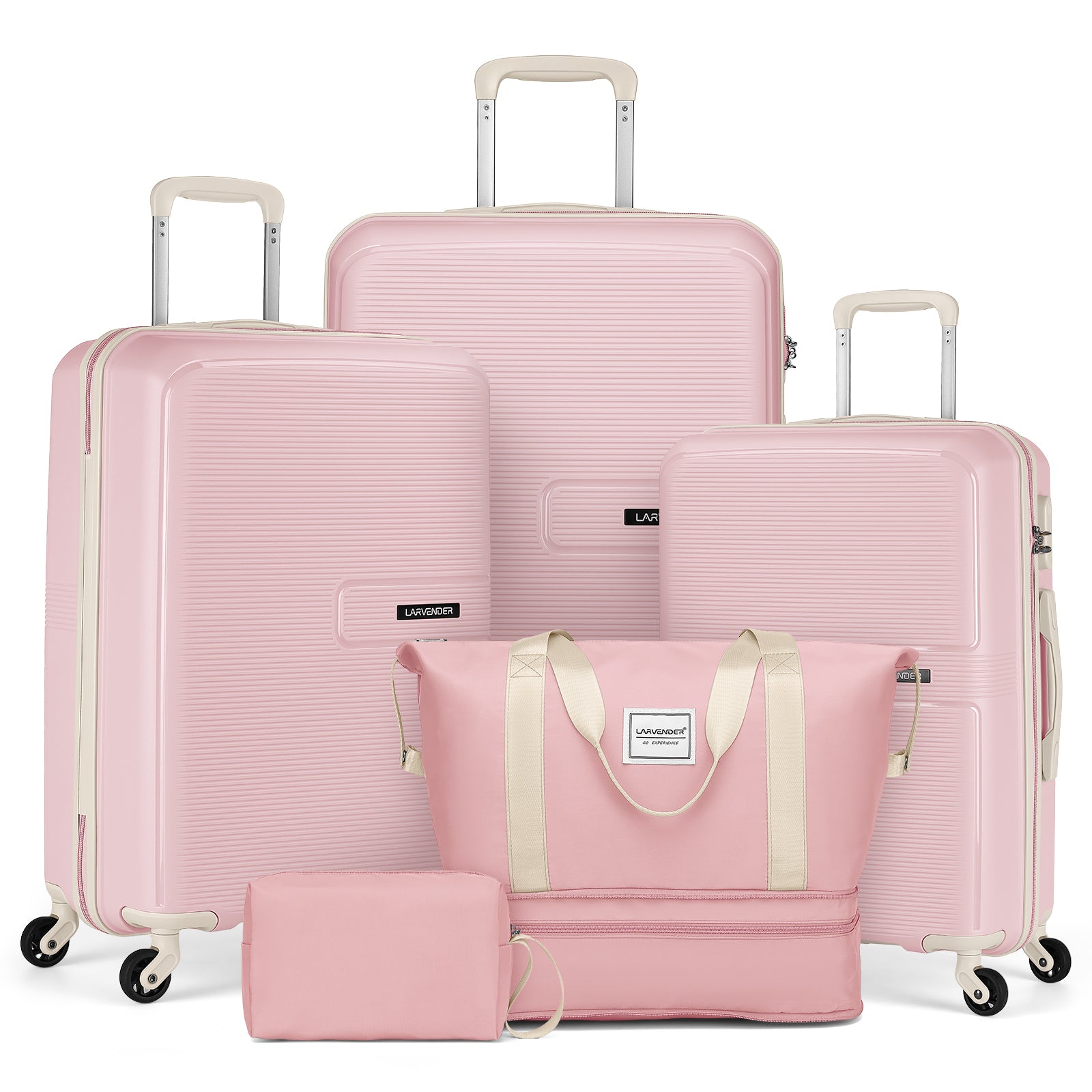 Pink Expandable Luggage Set w/ Spinner Wheels