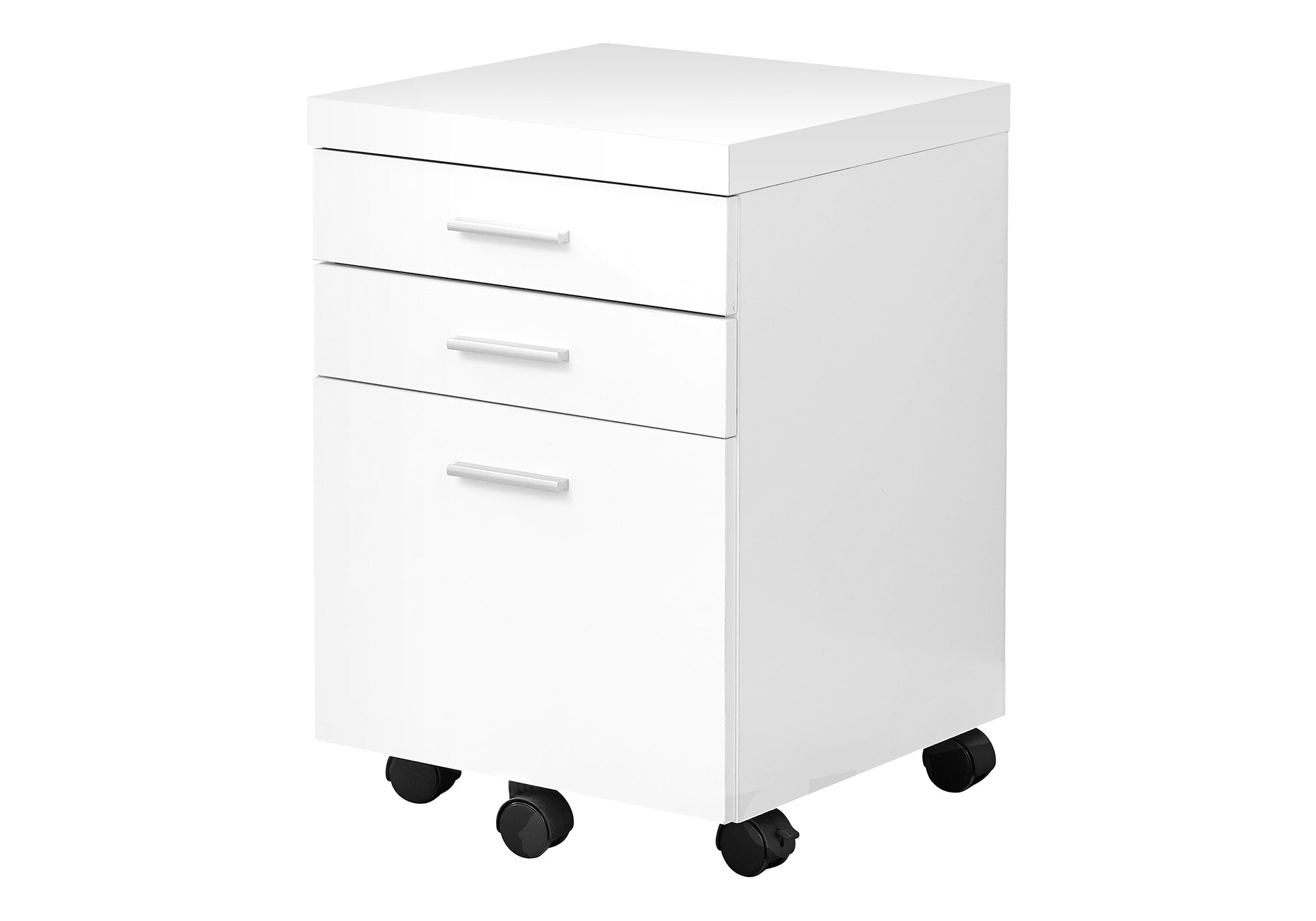 Modern White Laminate Rolling File Cabinet