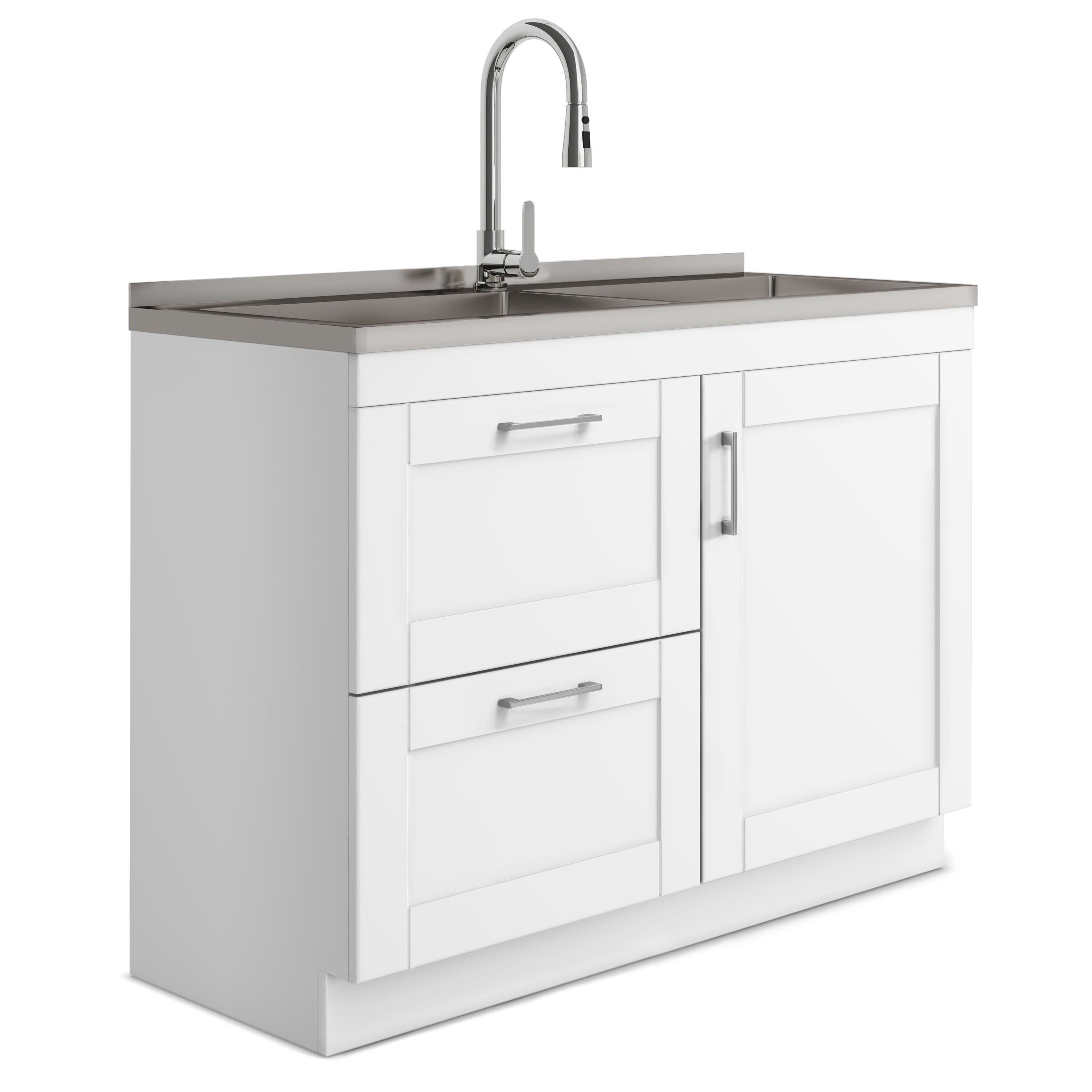Modern 46" White Shaker Laundry Cabinet