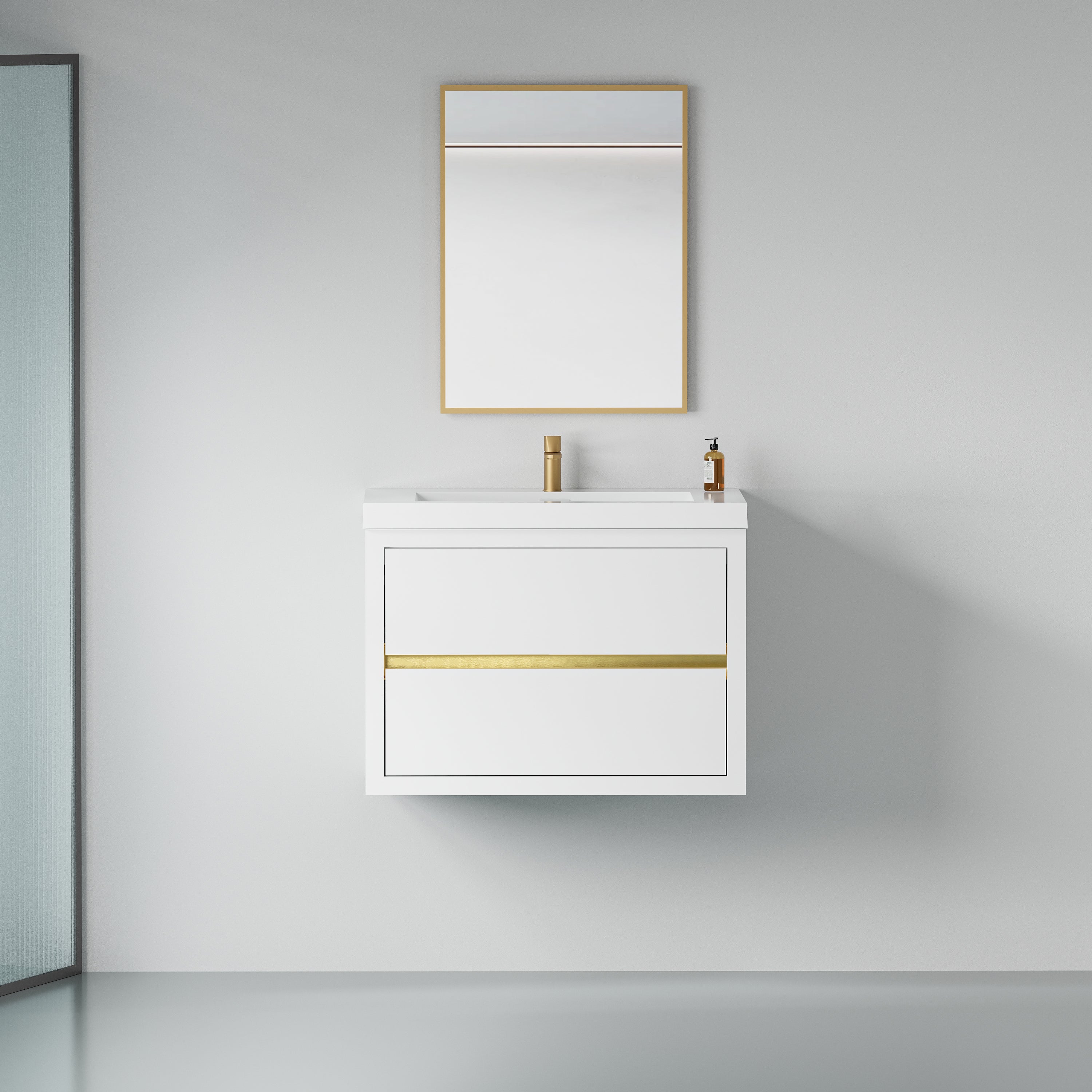 Wall-Mounted Bathroom Vanity with Sink & Storage