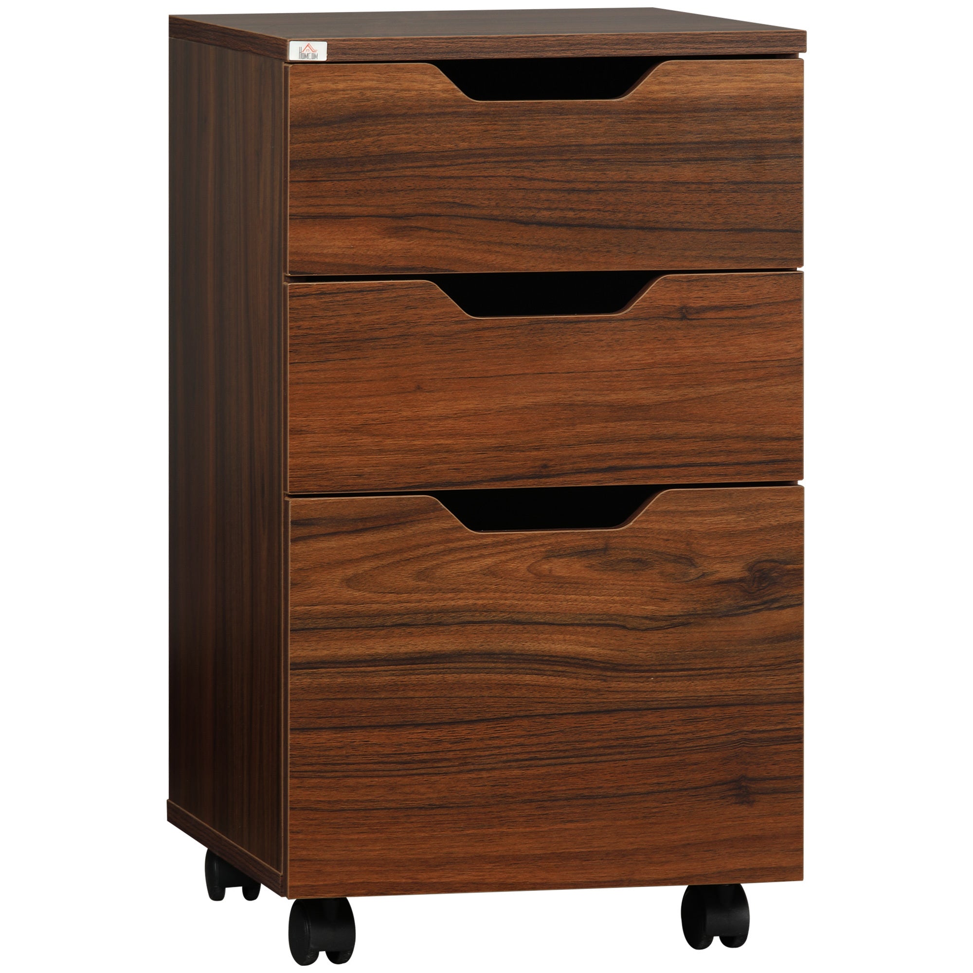 Under-Desk Cabinet: 3 Drawers, Brown