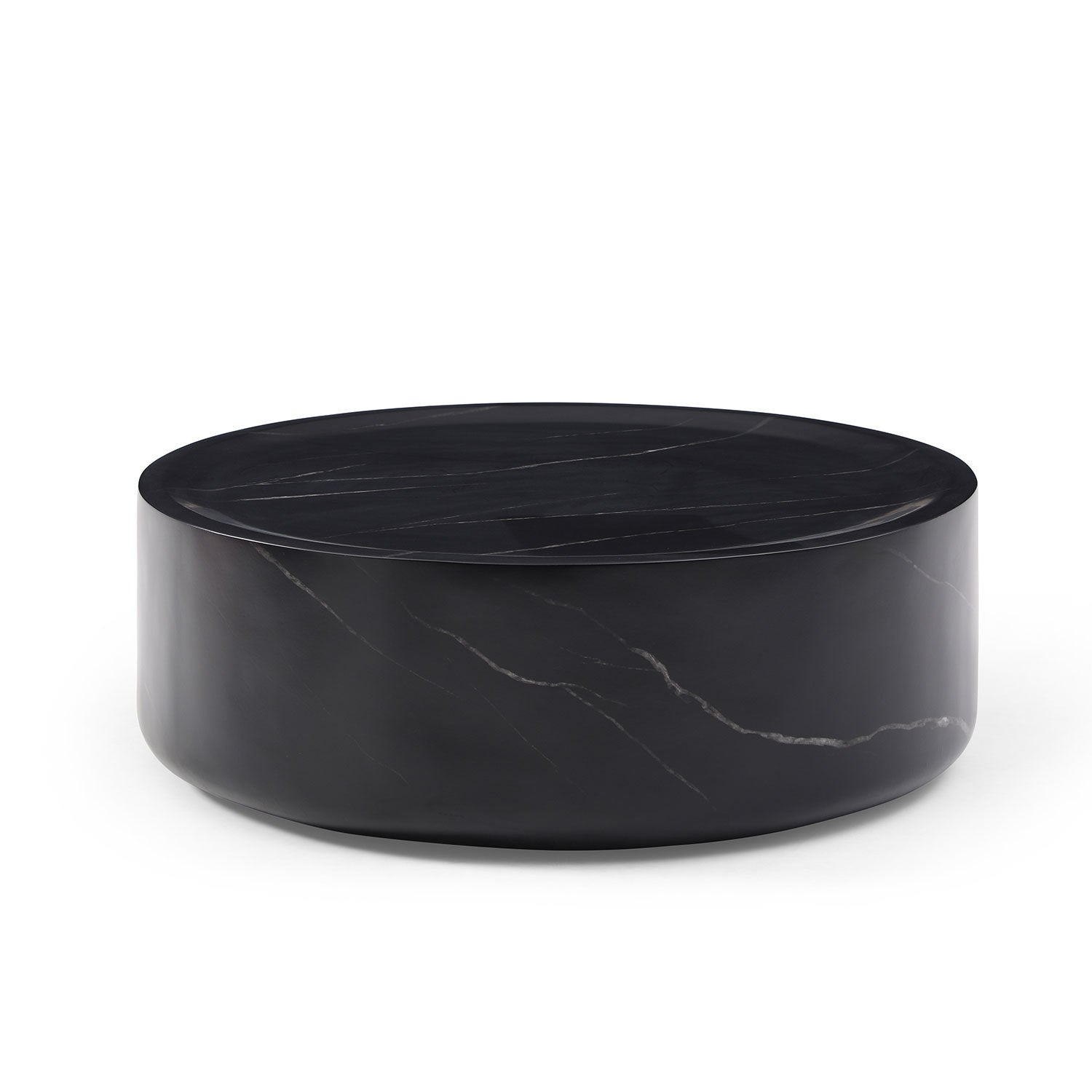 Black Fiberglass Coffee Table - 31.49" Round