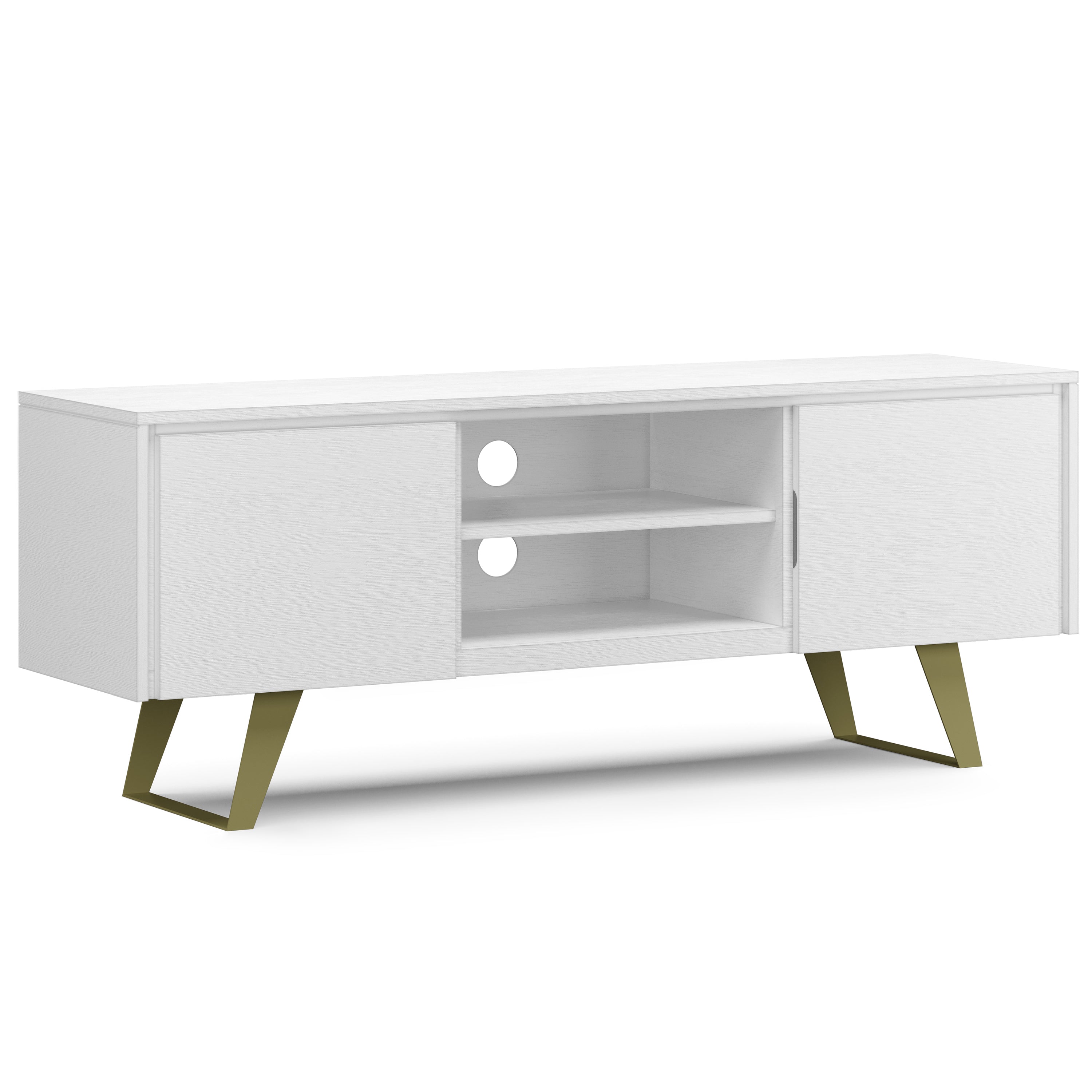 Lowry White TV Stand | Modern Media Console