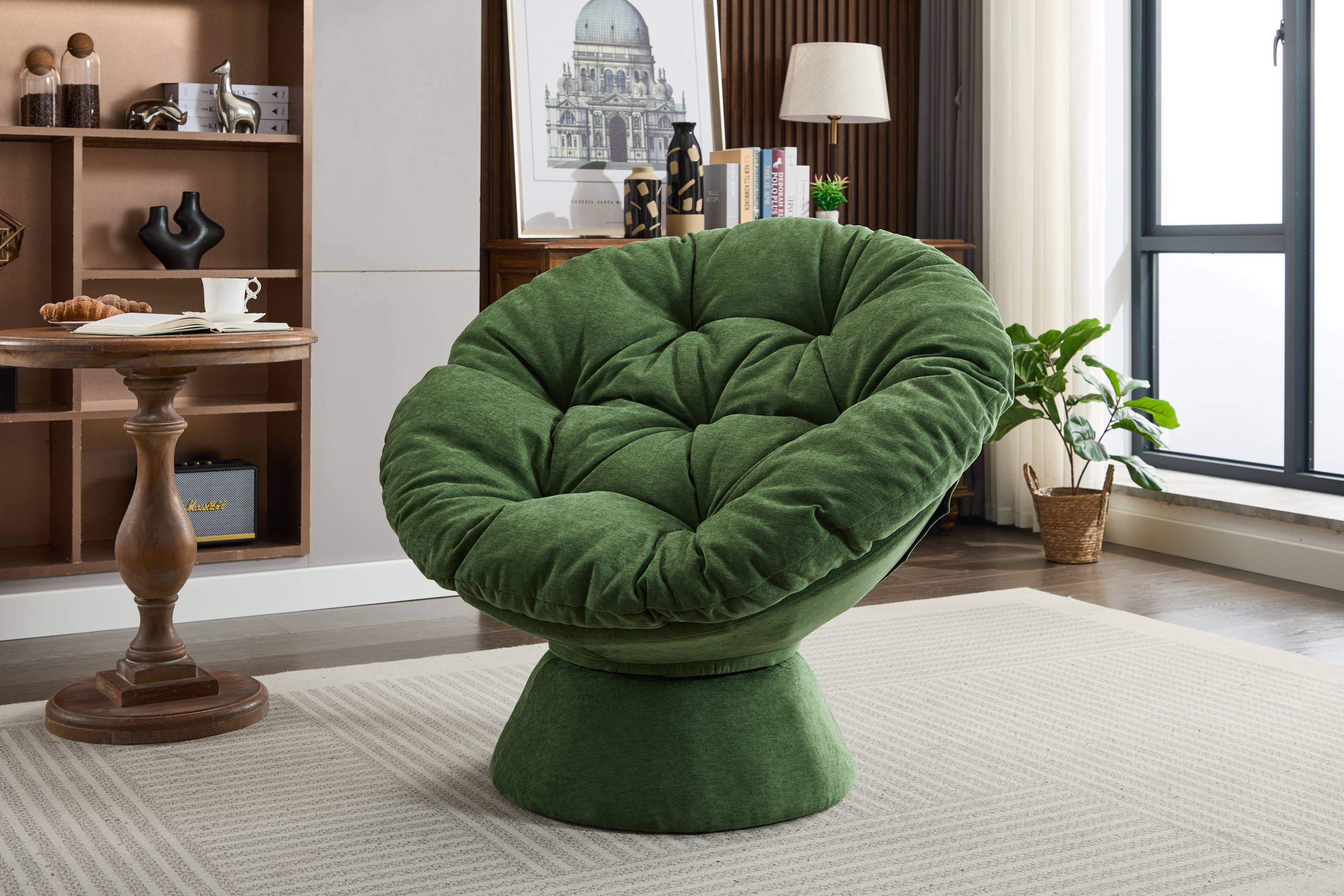 Oversized Swivel Chair: Papasan & Barrel Styles