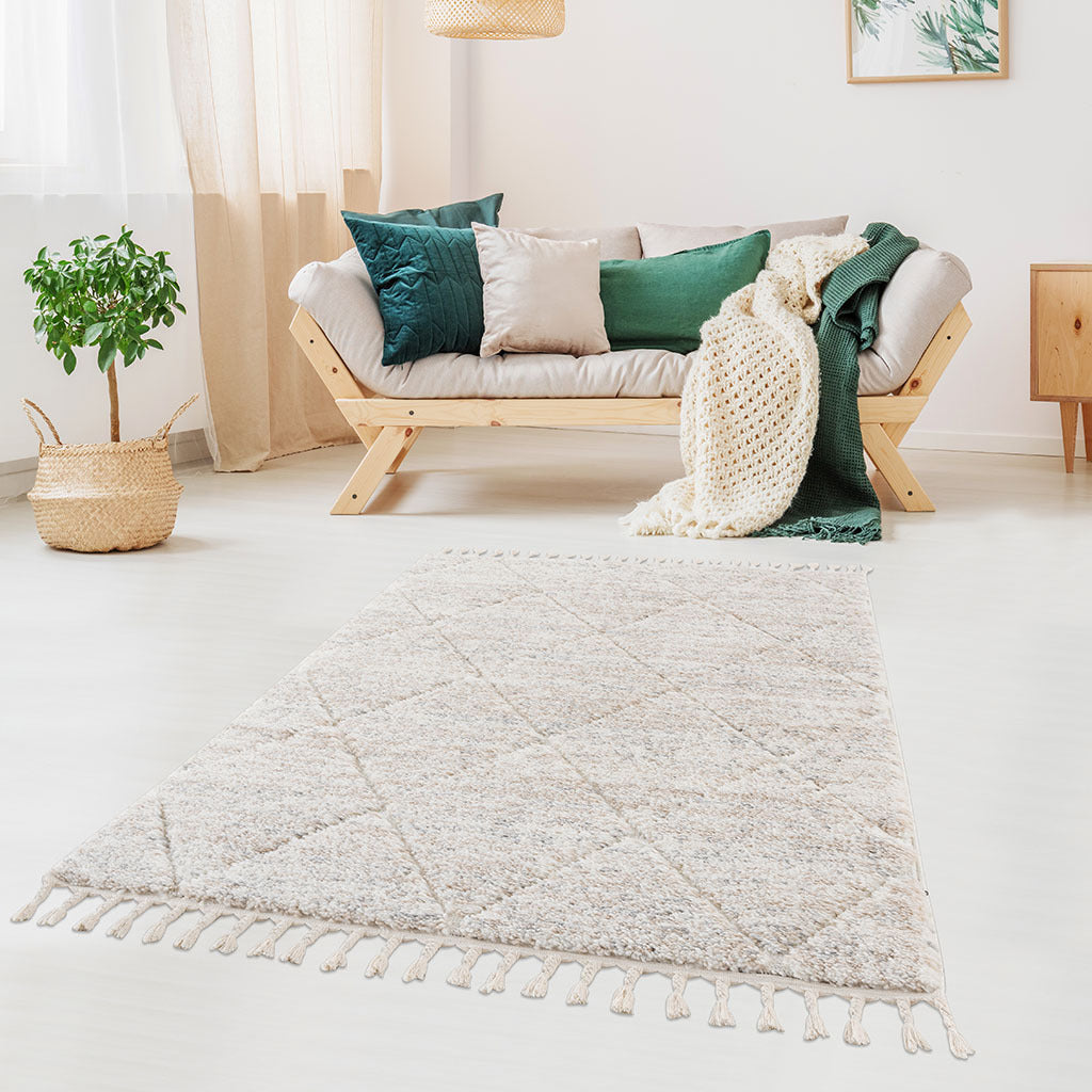 Cream Talas Trellis Area Rug: Home Decor