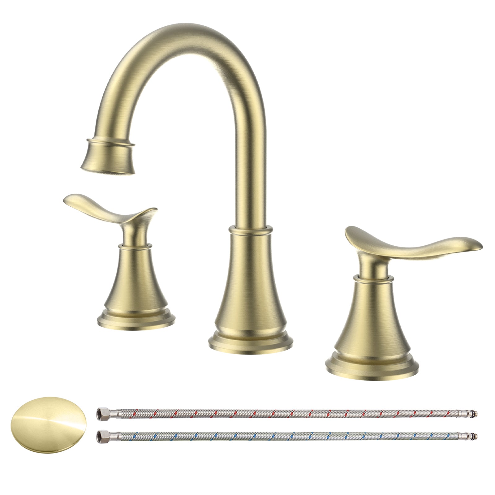 Brushed Gold 8" Widespread Bathroom Faucet