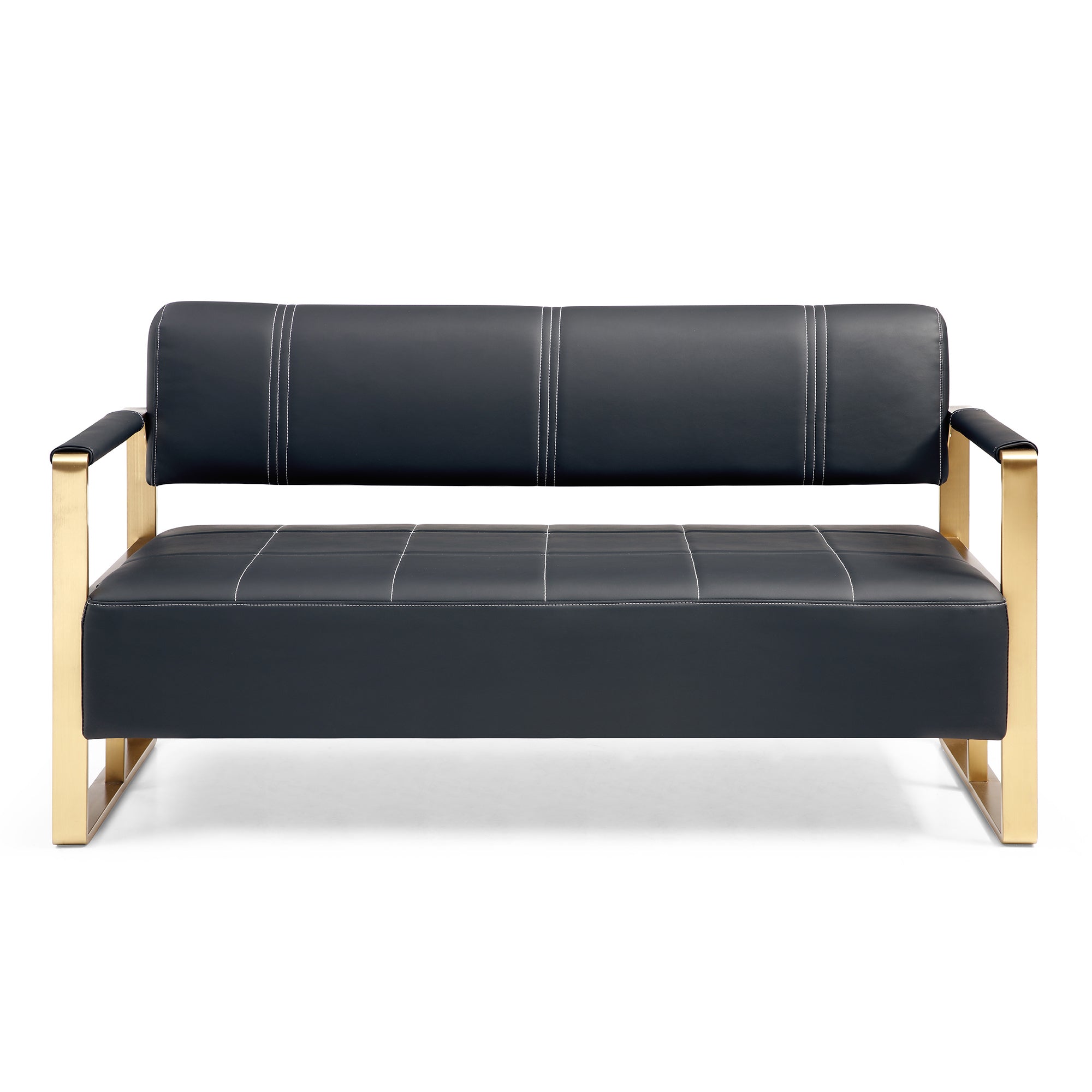 Modern Loveseat Sofa: 57.9" Wide Faux Leather