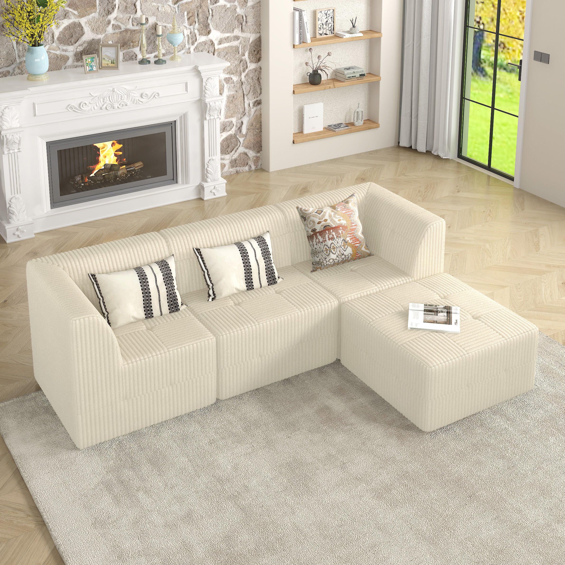 L-Shaped Modular Sectional Sofa: Modern & Compact