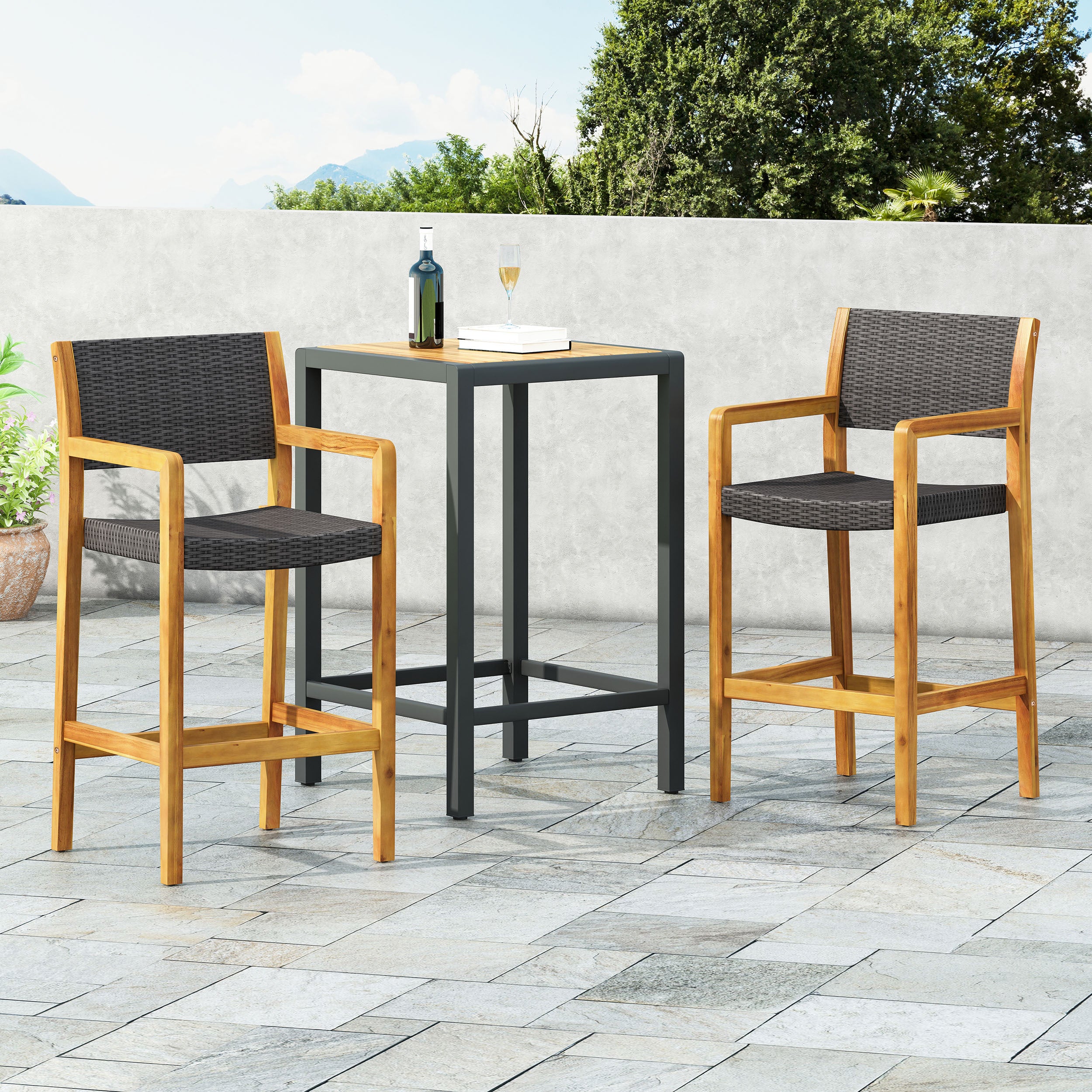 Genesee Wicker & Wood Bar Stool: Shop Now