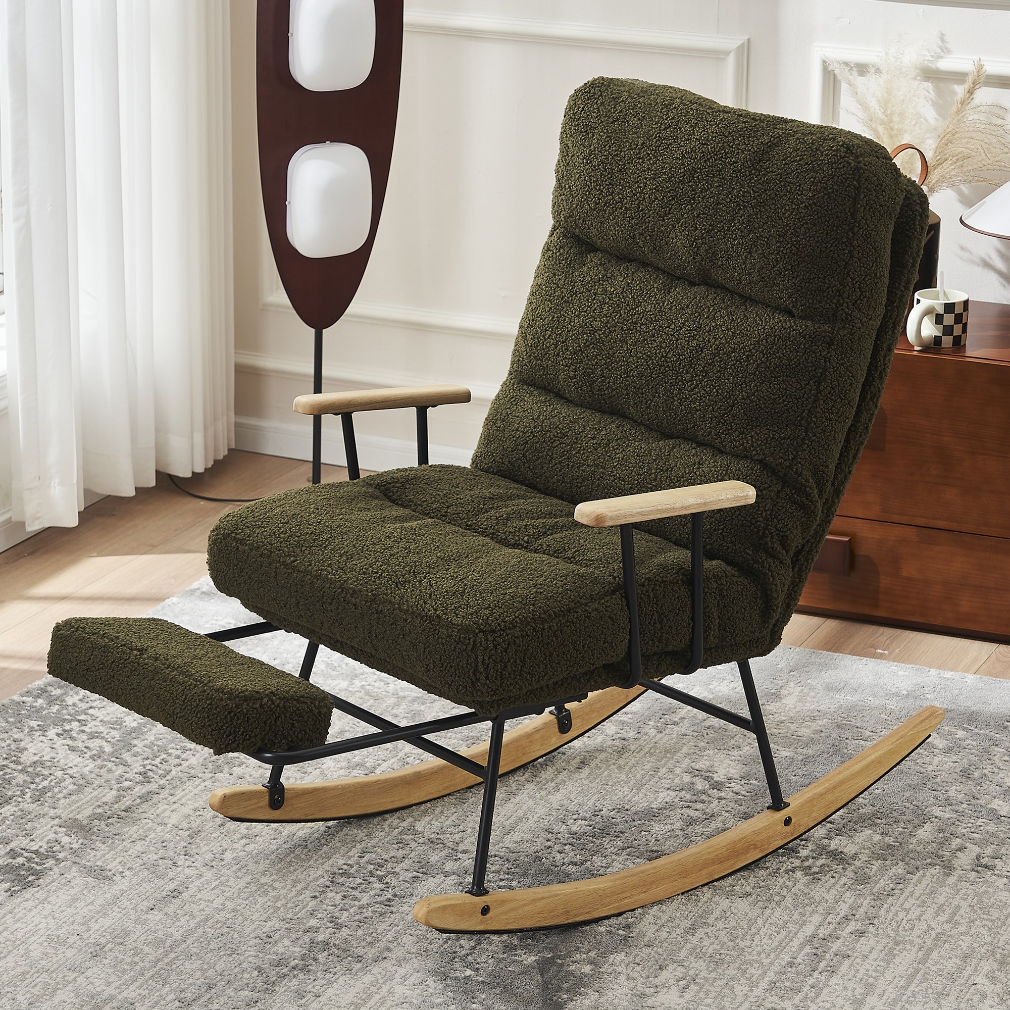 Modern Teddy Rocking Chair: Glide, Relax, & Adjust