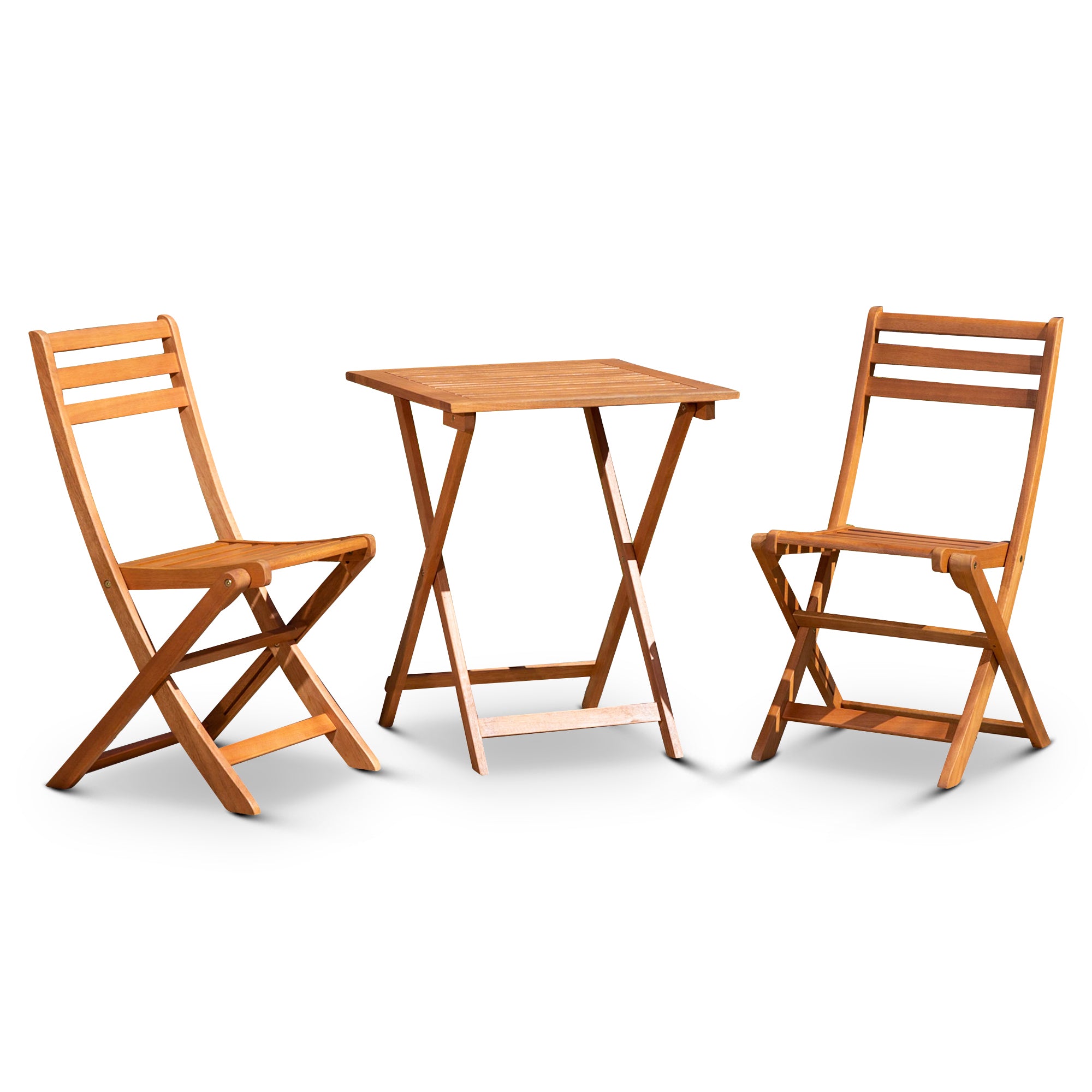 Eucalyptus Bistro Set: Square, Natural Oil Finish