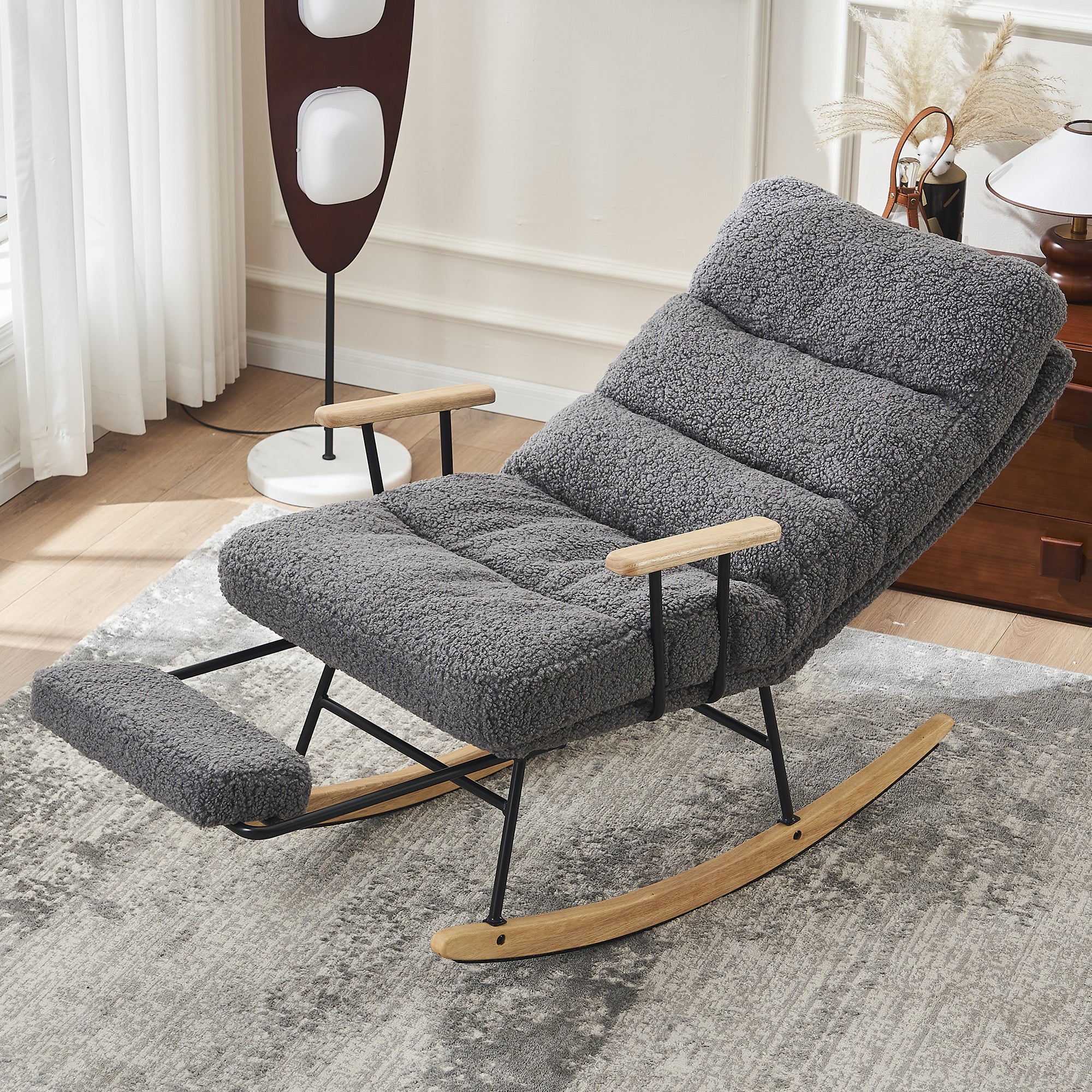 Modern Gliding Rocker:  High Back & Footrest