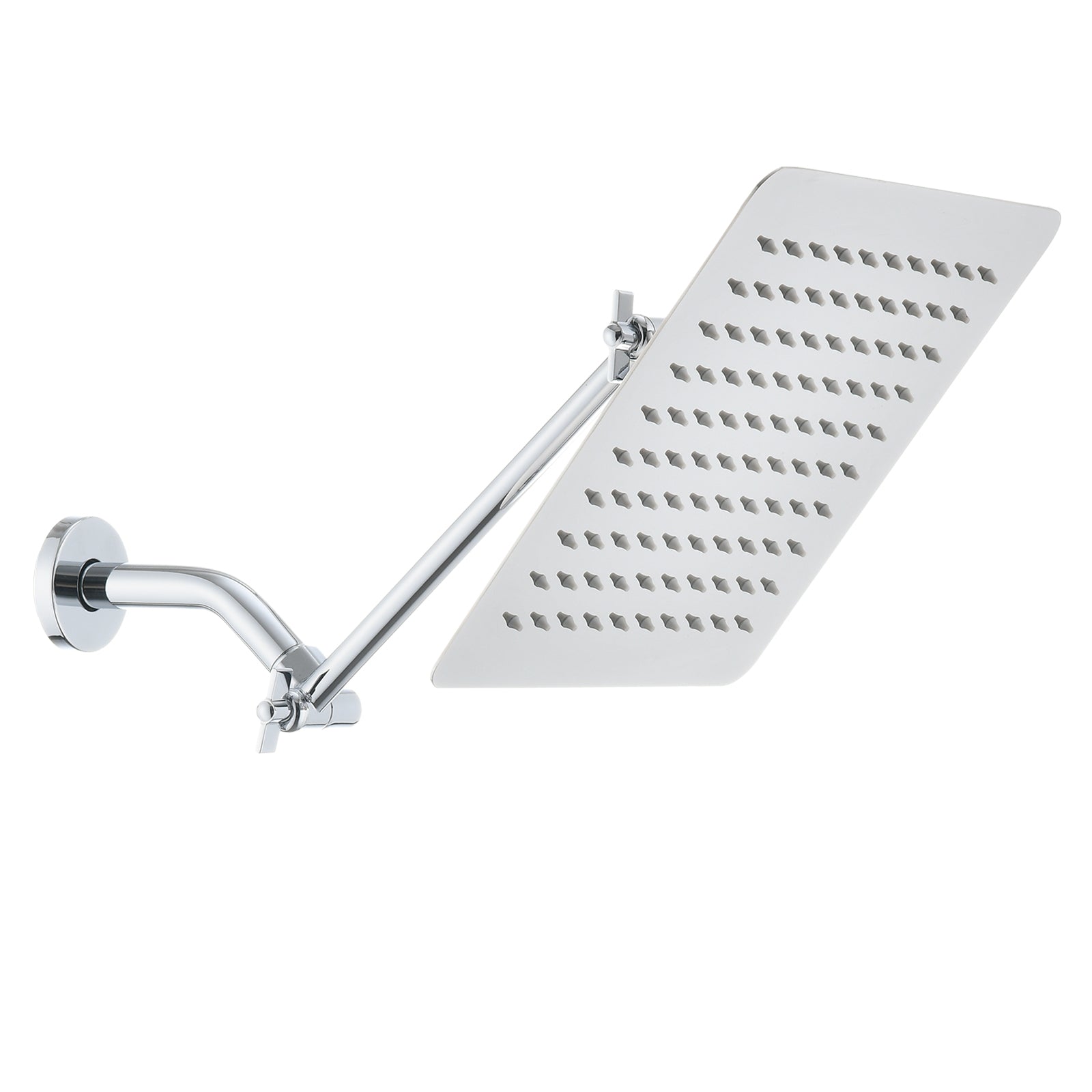 Chrome Rainfall Shower Head: 10" Square, High Pressure