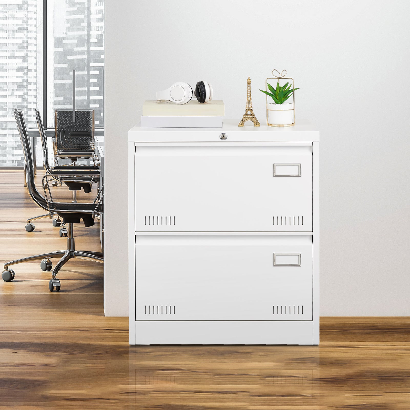 White Metal Filing Cabinets with Lock