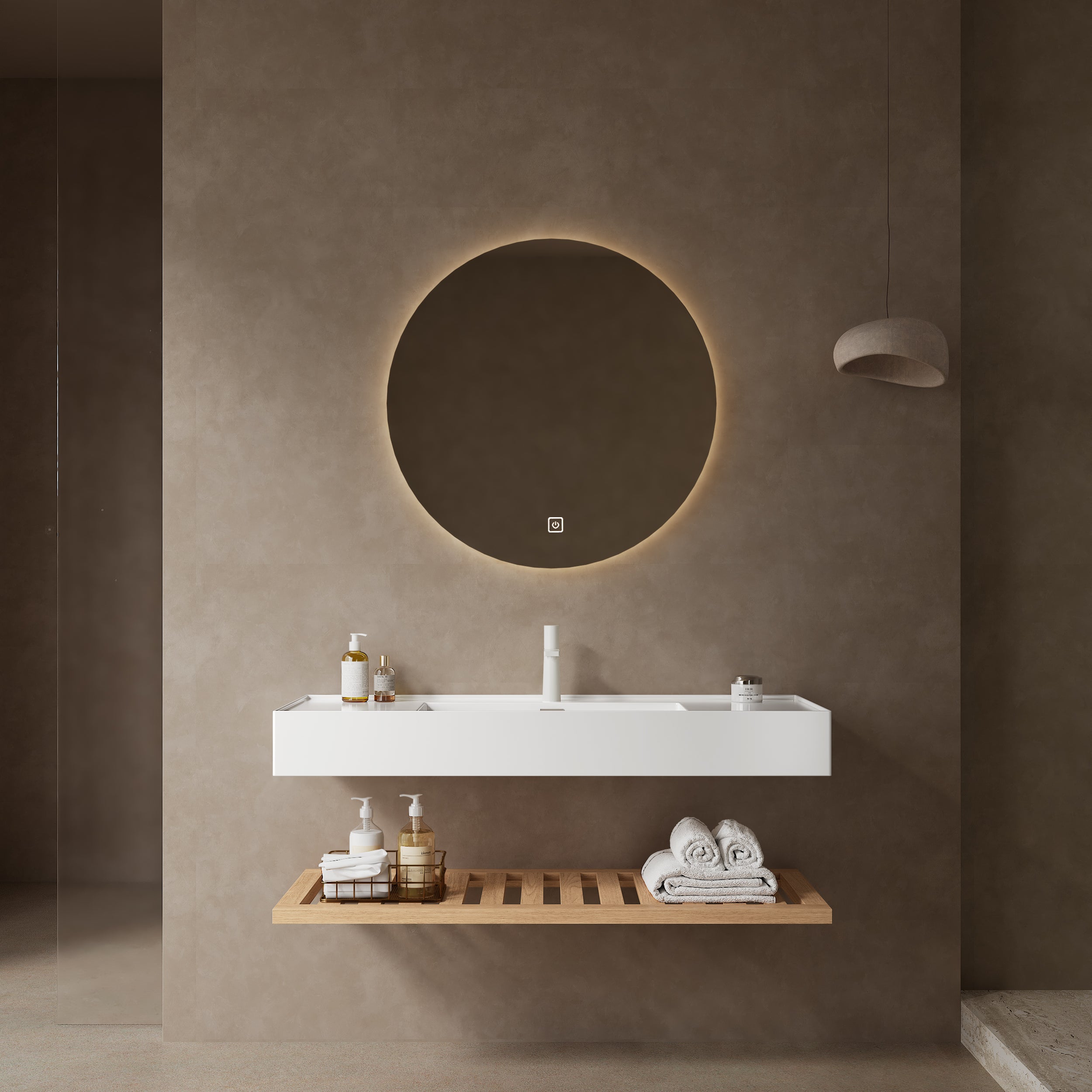 48" White LED Bathroom Vanity w/ Vessel Sink