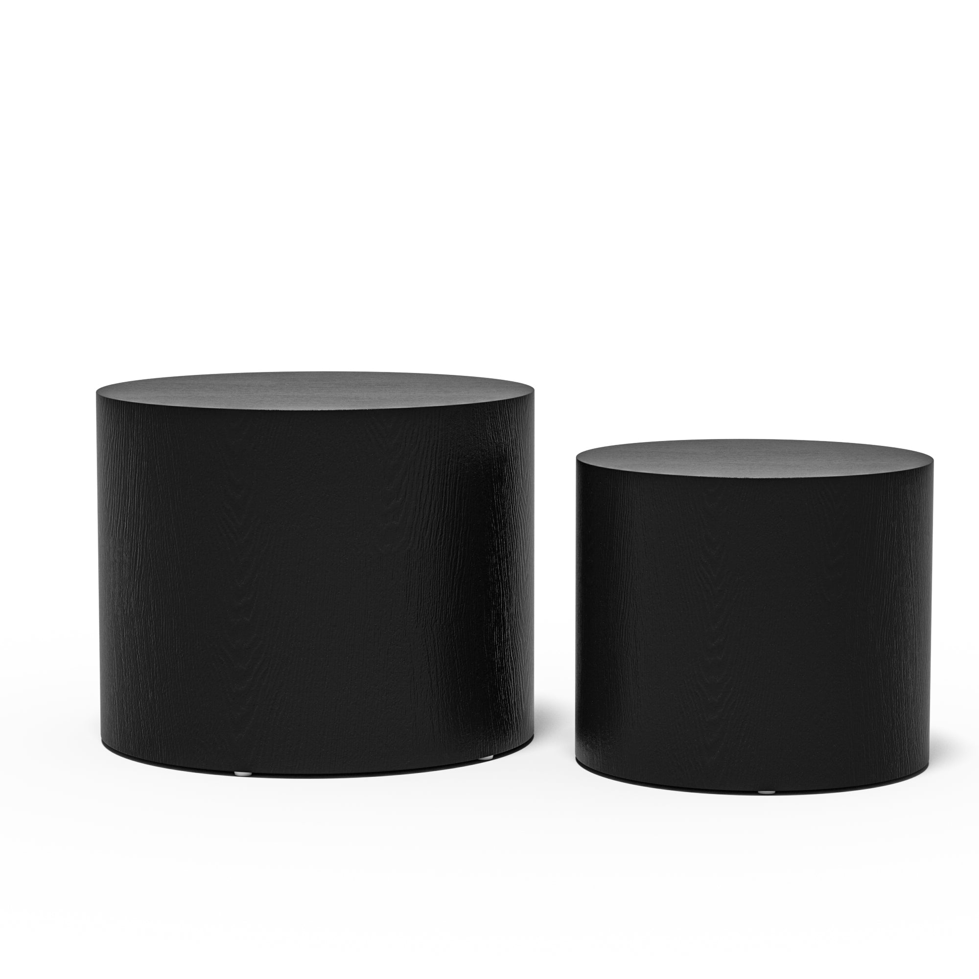 Black MDF Veneer Side/Coffee Table Set (2)