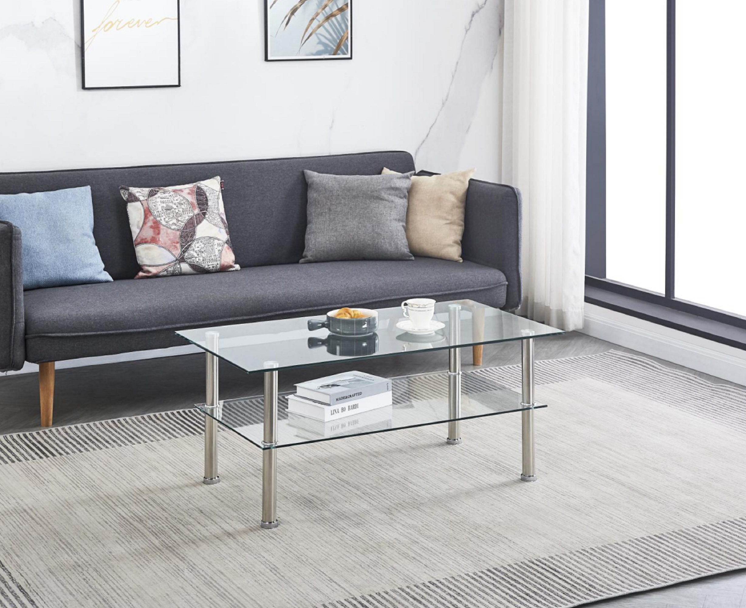 Clear Glass Coffee Table: Modern Living Room Style