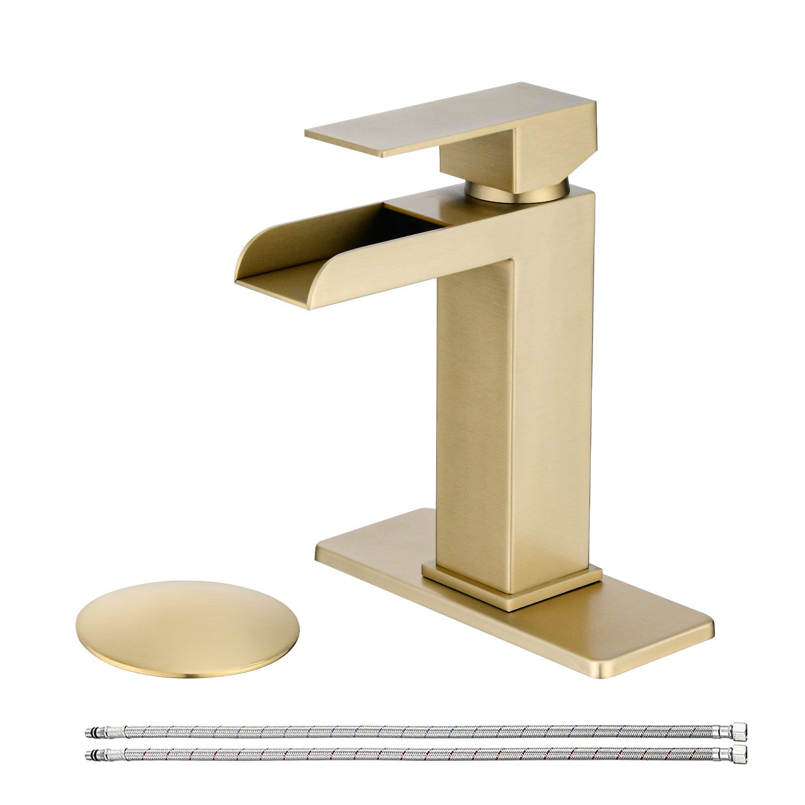 Brushed Gold Waterfall Bathroom Faucet