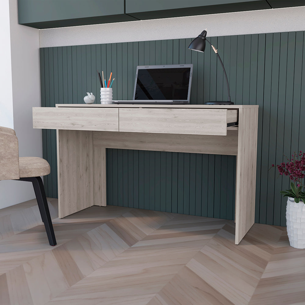 Aberdeen Computer Desk, 2 Drawers, Light Gray