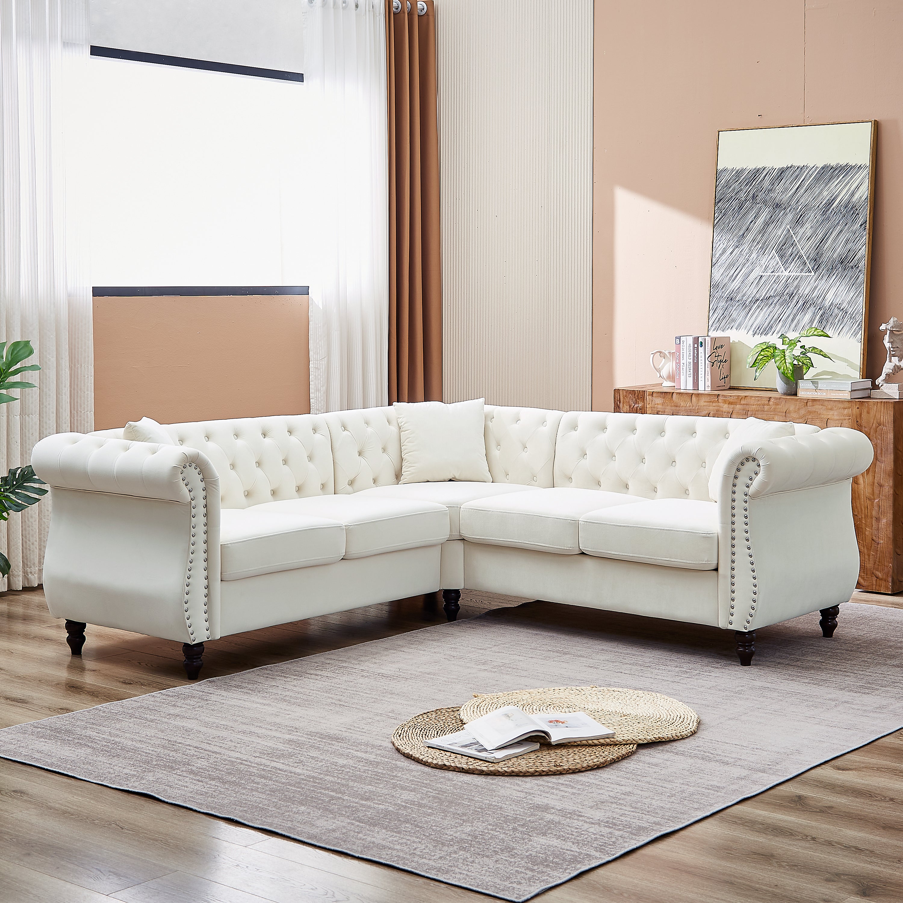 Oversized Corner Sofa, L-Shaped Sectional Couch (83.5")