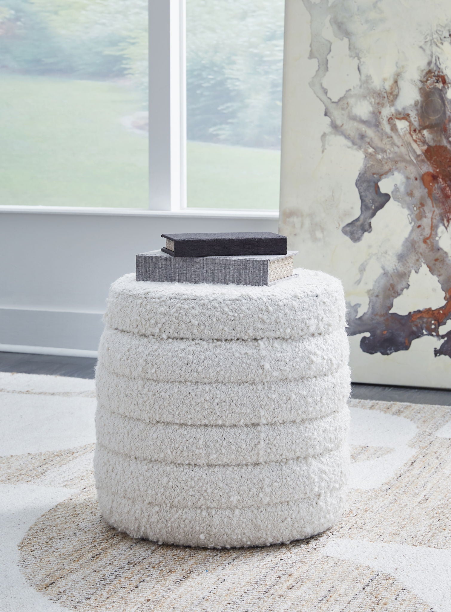 Duntler - Storage Ottoman - Ivory