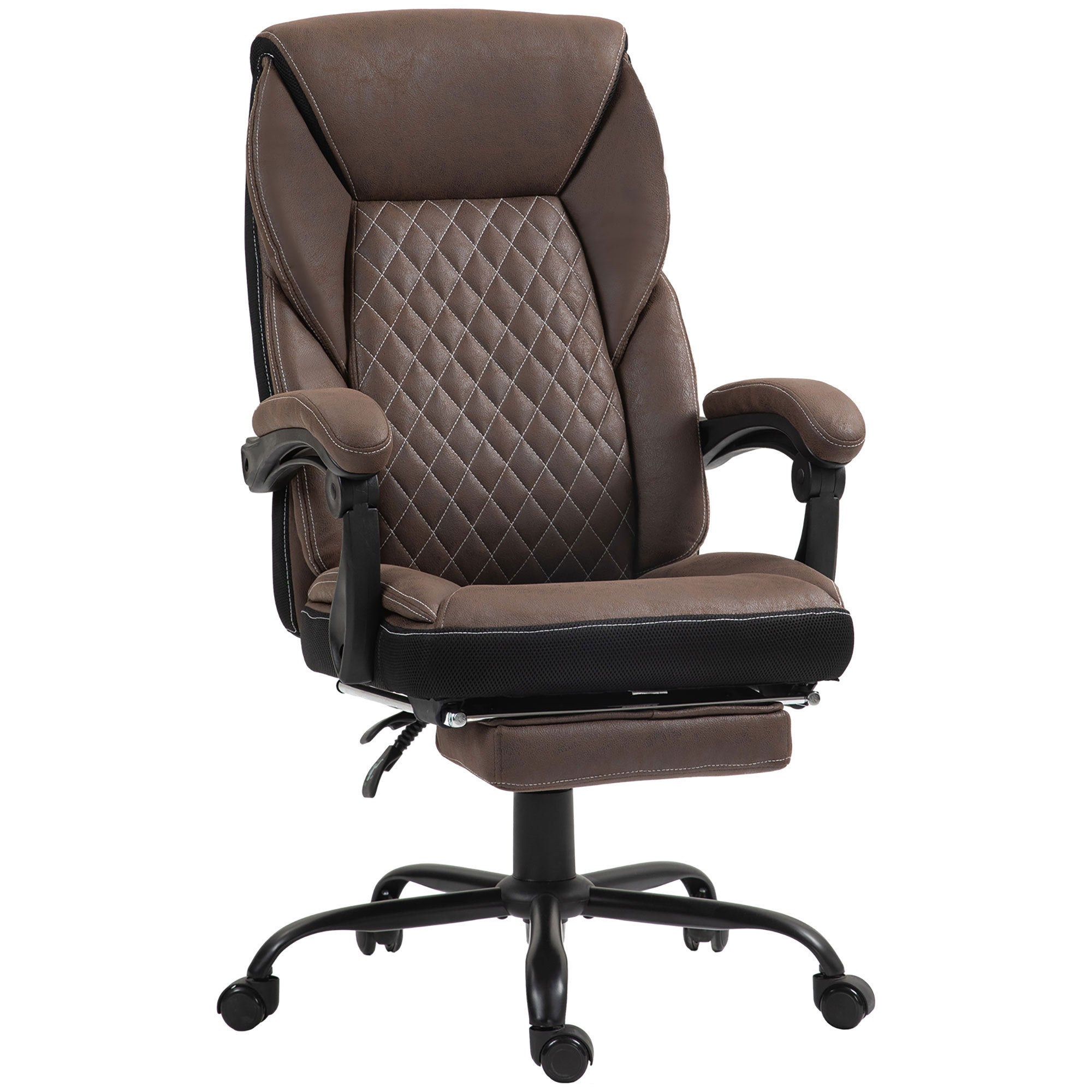 Big & Tall Executive Office Chair w/ Footrest - Brown