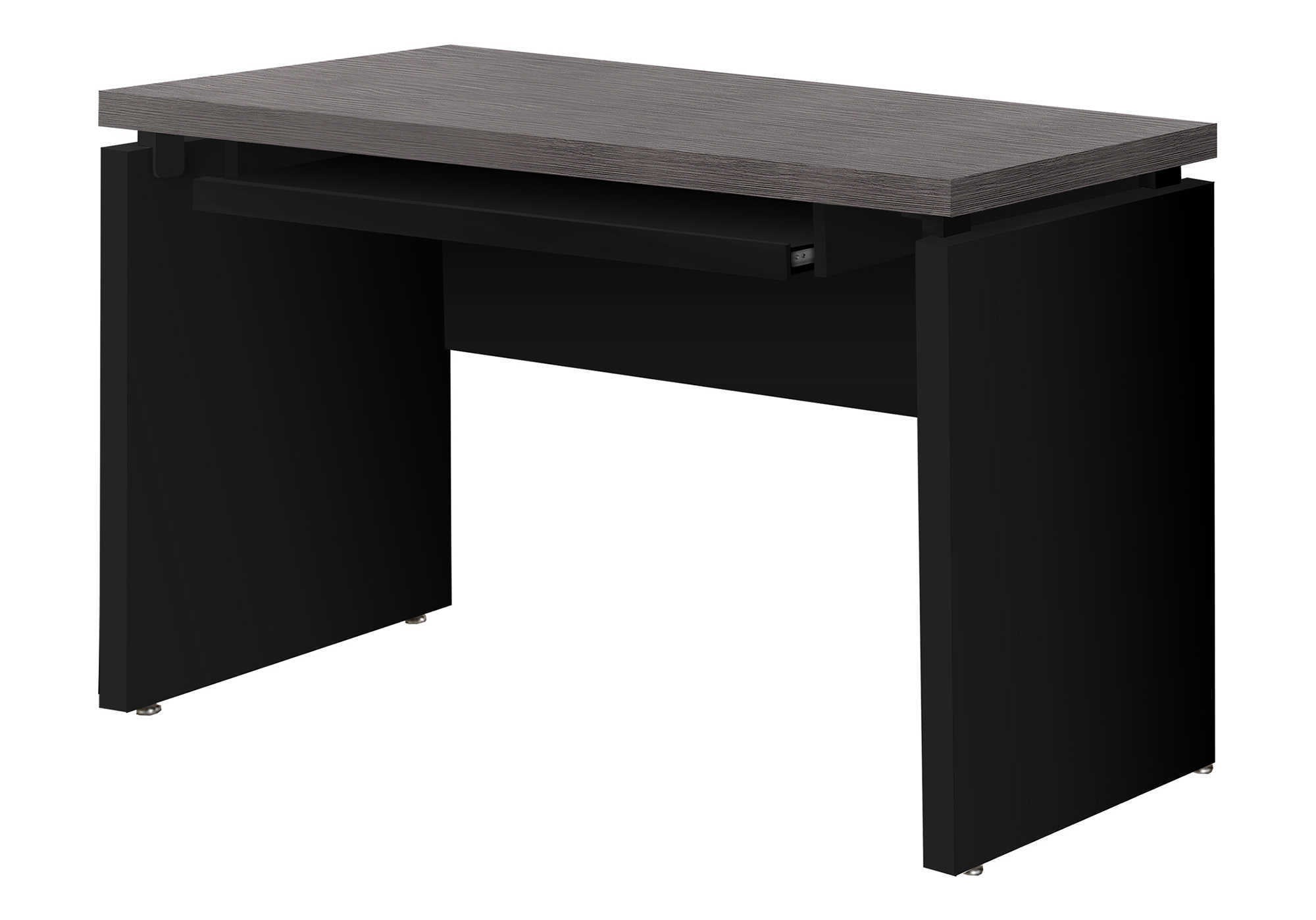 48" Modern Computer Desk | Home Office Workstation | Black & Grey