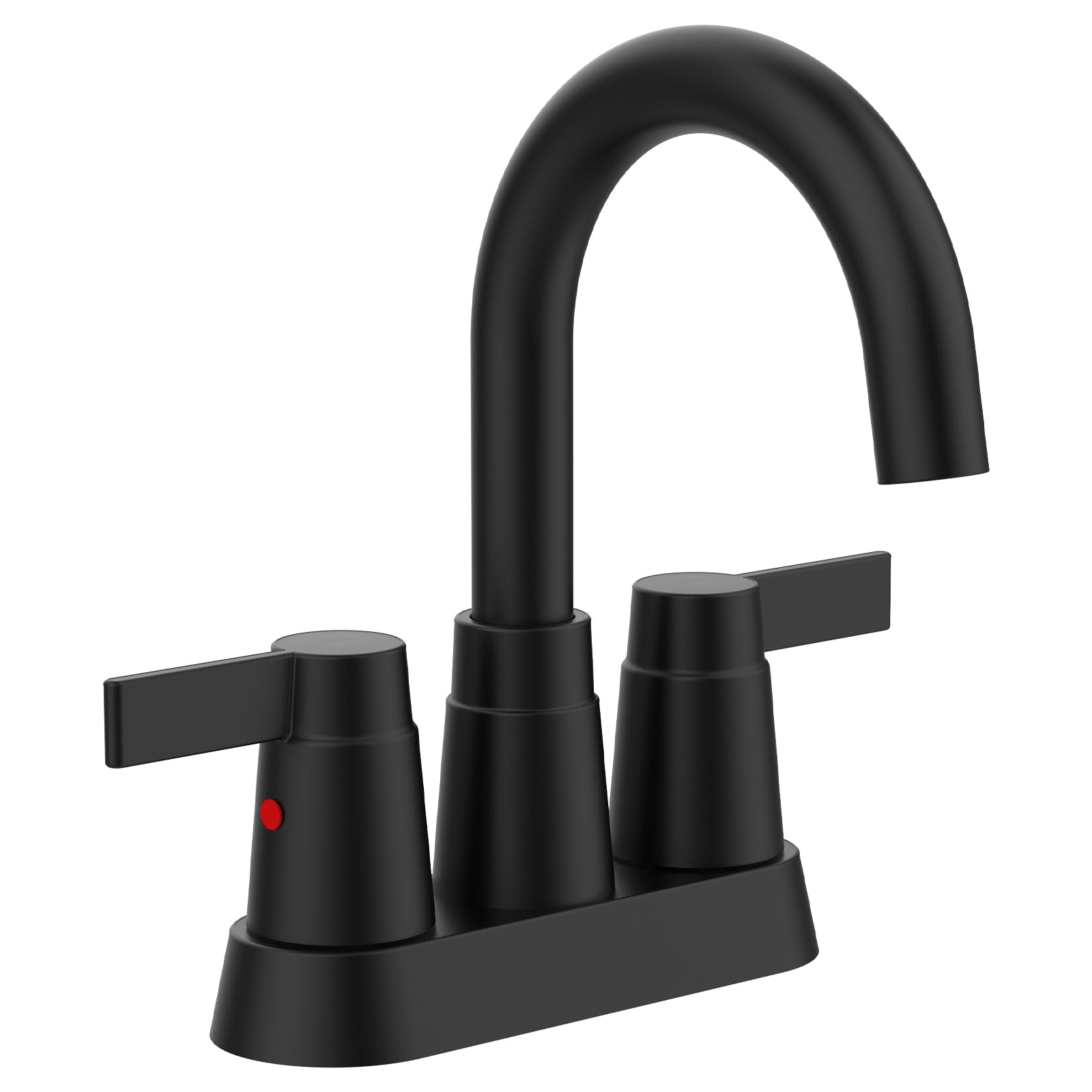 Matte Black 2-Handle Bathroom Faucet, 360° Swivel